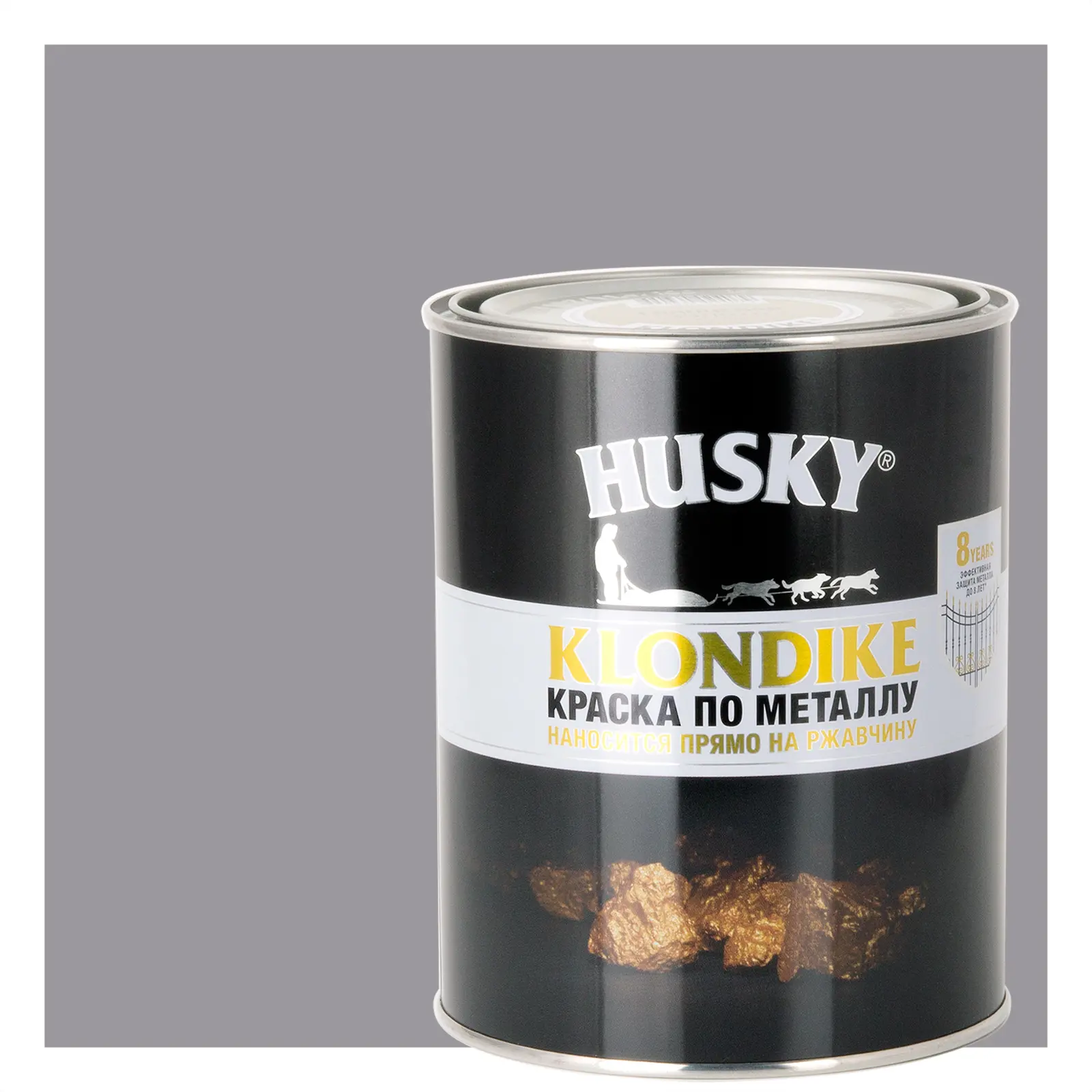Изображение товара Глянцевая краска по металлу Husky Klondike светло-серая RAL 7004 0.9л