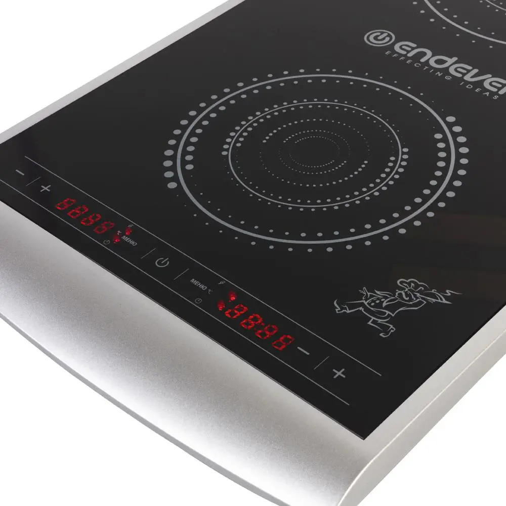 Изображение товара Индукционная настольная плита Endever Skyline IP-55 31 см 2 конфорки цвет черный