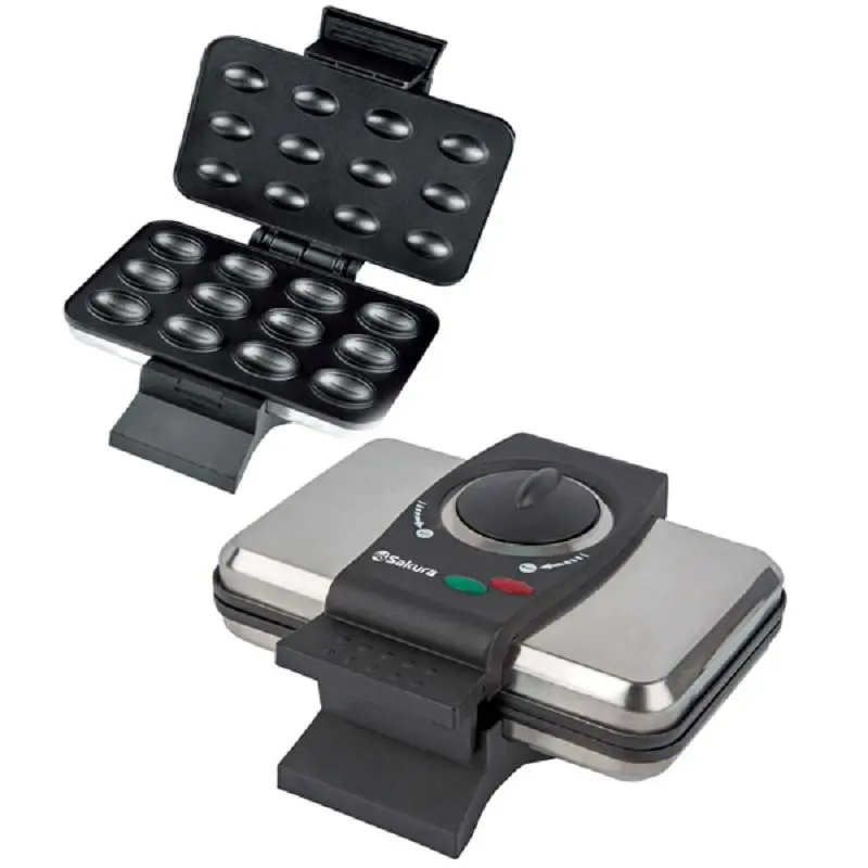 Изображение товара Сэндвичница электрическая Sakura SA-7405NM цвет сталь 1000 Вт