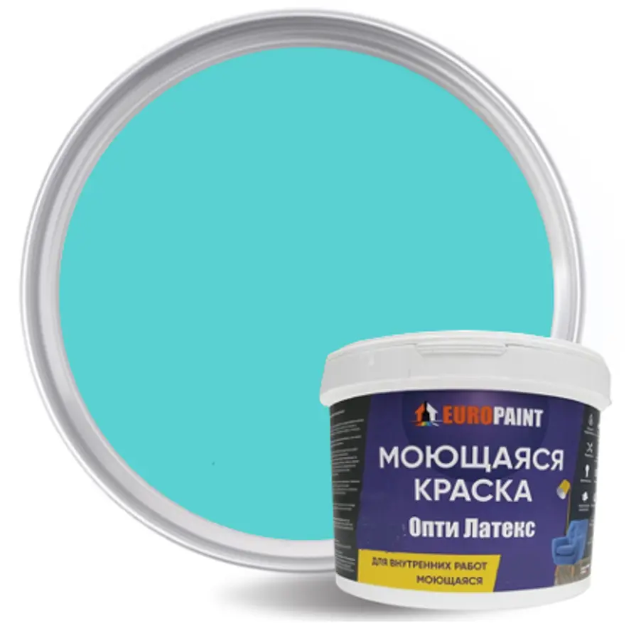 Изображение товара Краска декоративная EUROPAINT Опти Латекс ЛМ_2104_РИ цвет риф 3 л