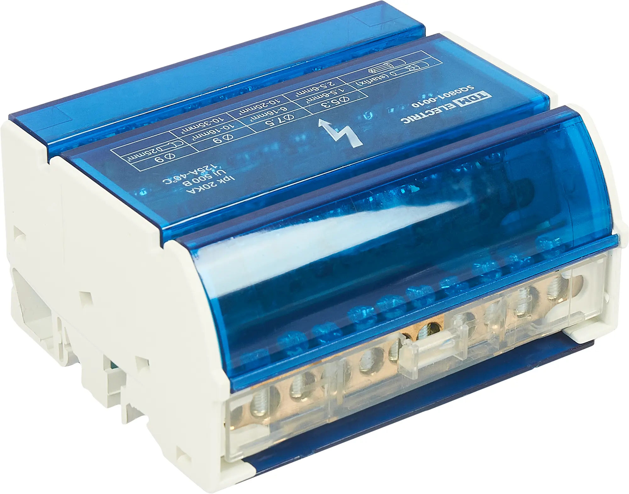 Изображение товара Шина N TDM Electric 4x11 групп клеммная колодка на DIN-рейку, защита от случайного прикосновения