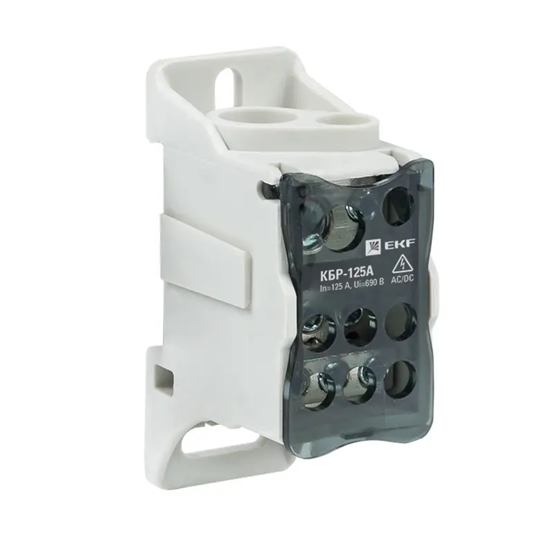 Изображение товара Блок распределительный КБР на DIN-рейку EKF 125 А для электропроводки