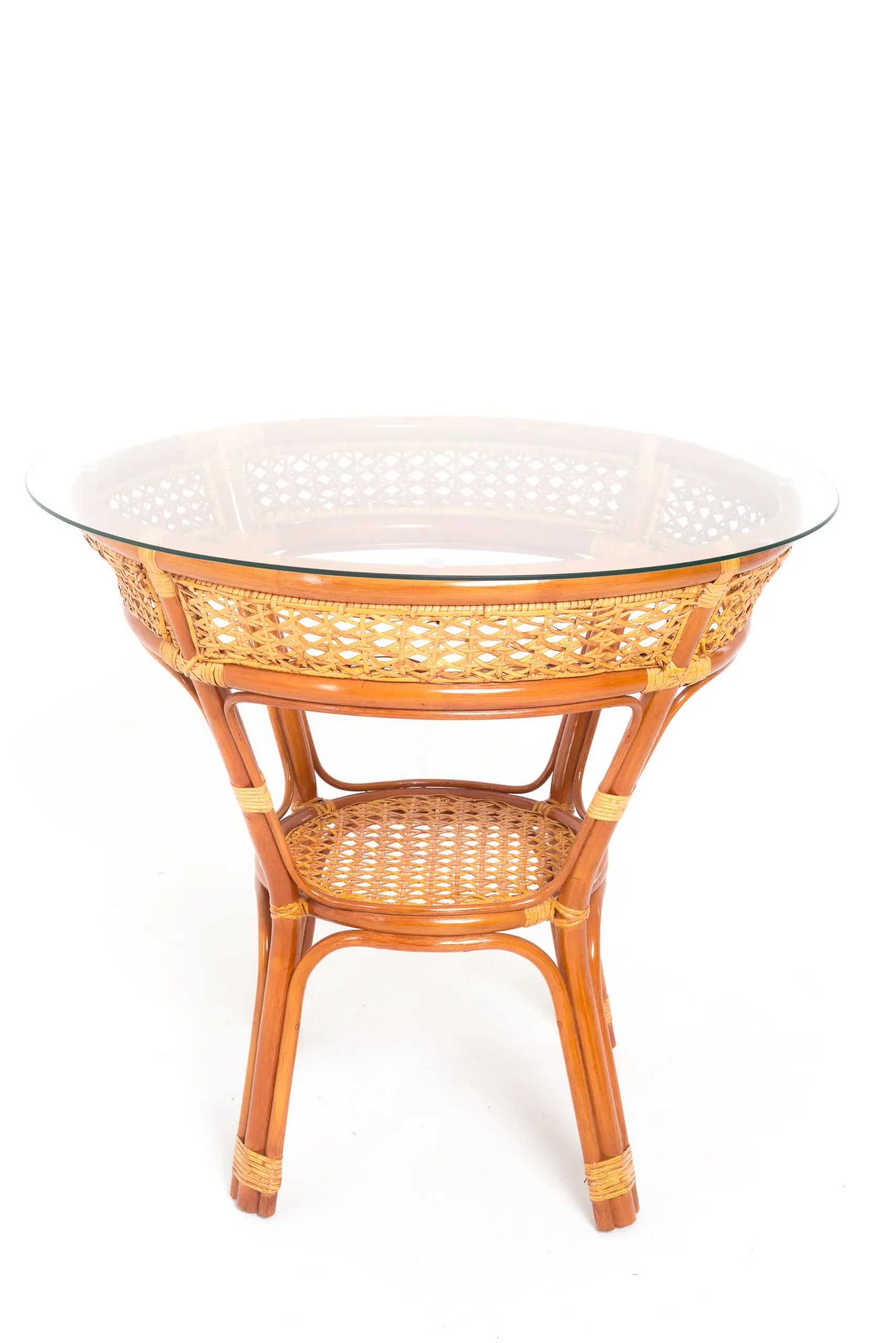 Изображение товара Стол садовый Vinotti Calamus Rotan 84 см х 84 см х 78 см ротанг коричневый