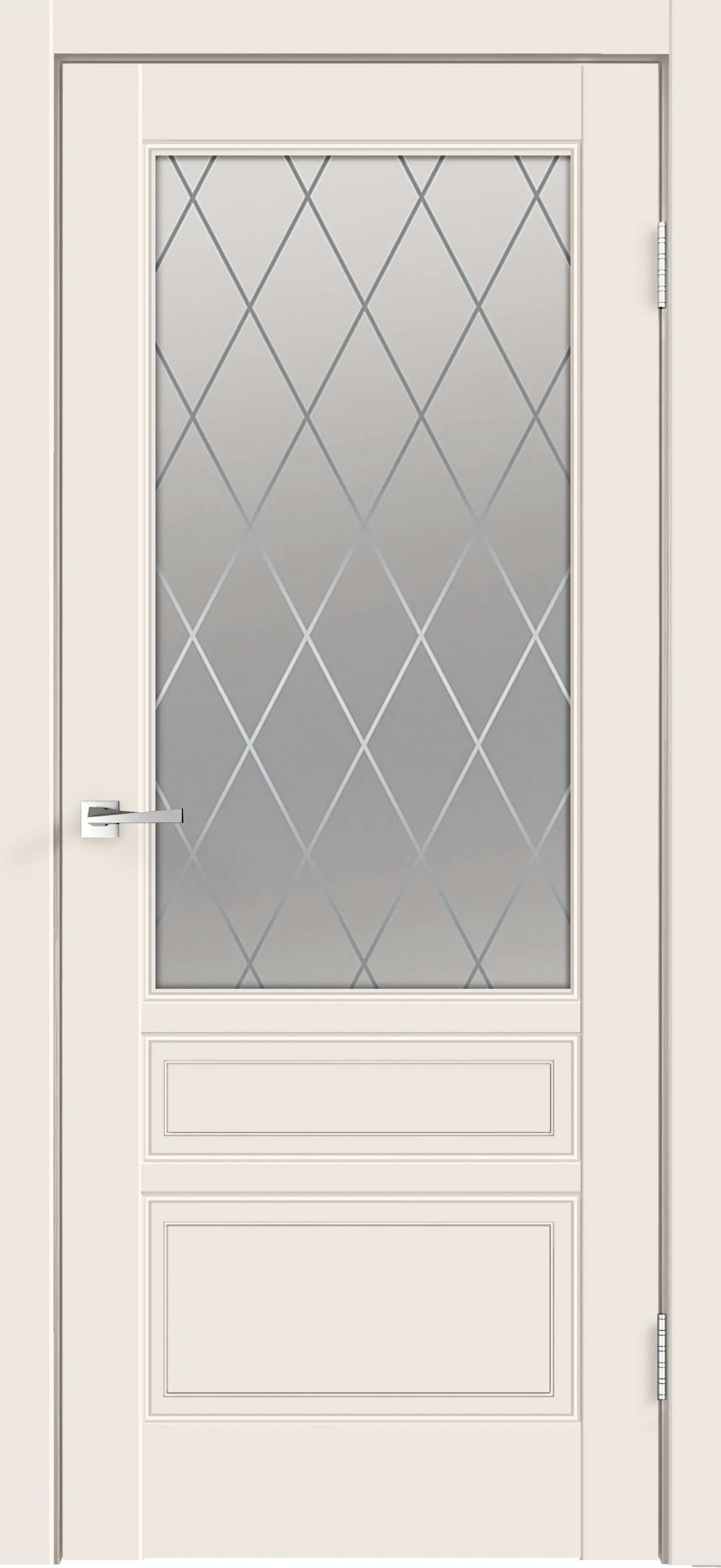 Изображение товара Дверь межкомнатная Сканди 3V остекленная эмаль цвет слоновая кость 60х200 см