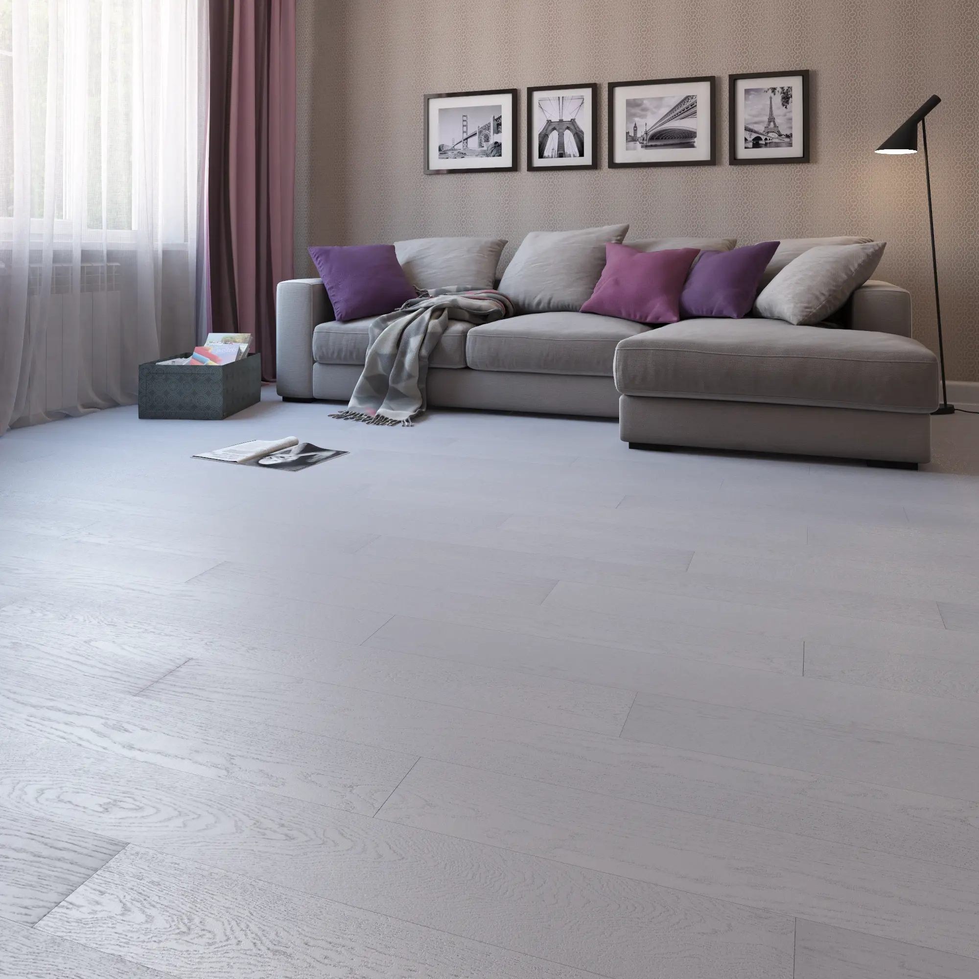 Изображение товара Ламинат Бурбон 33 класс 12 мм серо-чёрный 1.492 м²