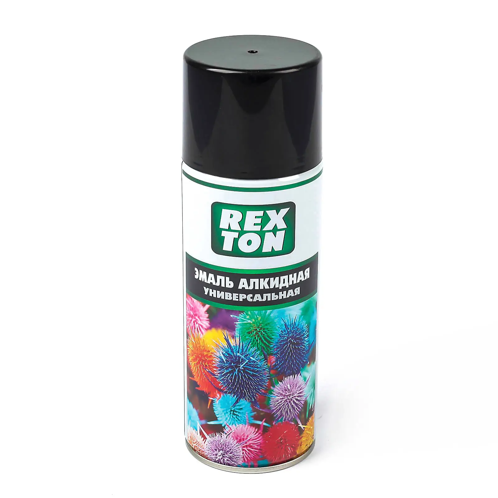 Изображение товара Эмаль алкидная универсальная Rexton черная глянцевая аэрозоль 520 мл