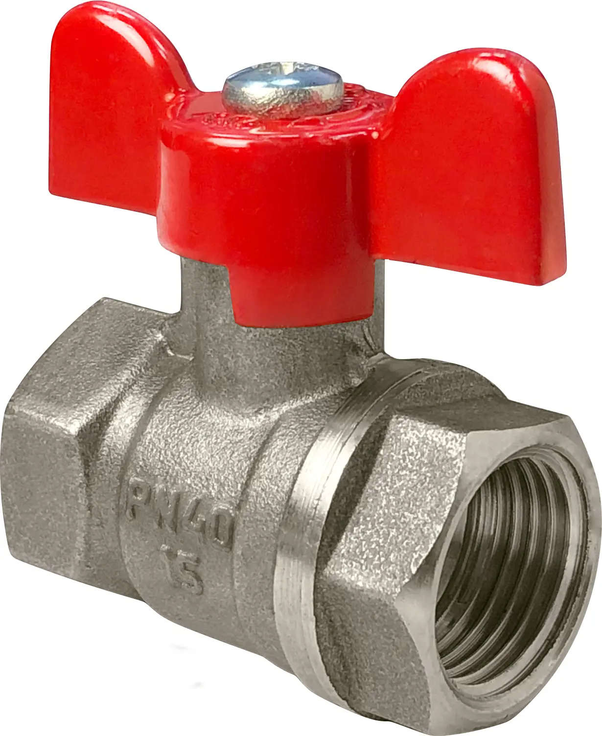 Изображение товара Кран шаровой прямой Valfex DN15 PN40 1/2" ВР латунь ручка бабочка