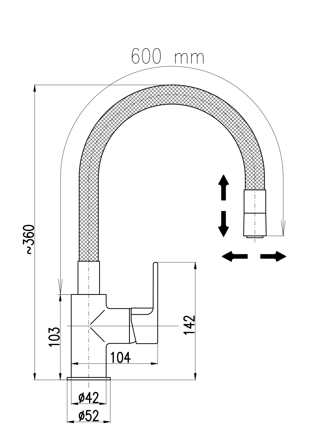 Изображение товара Однорычажный смеситель Ravslezak Co119.5/10cmat 14.2 см цвет черный