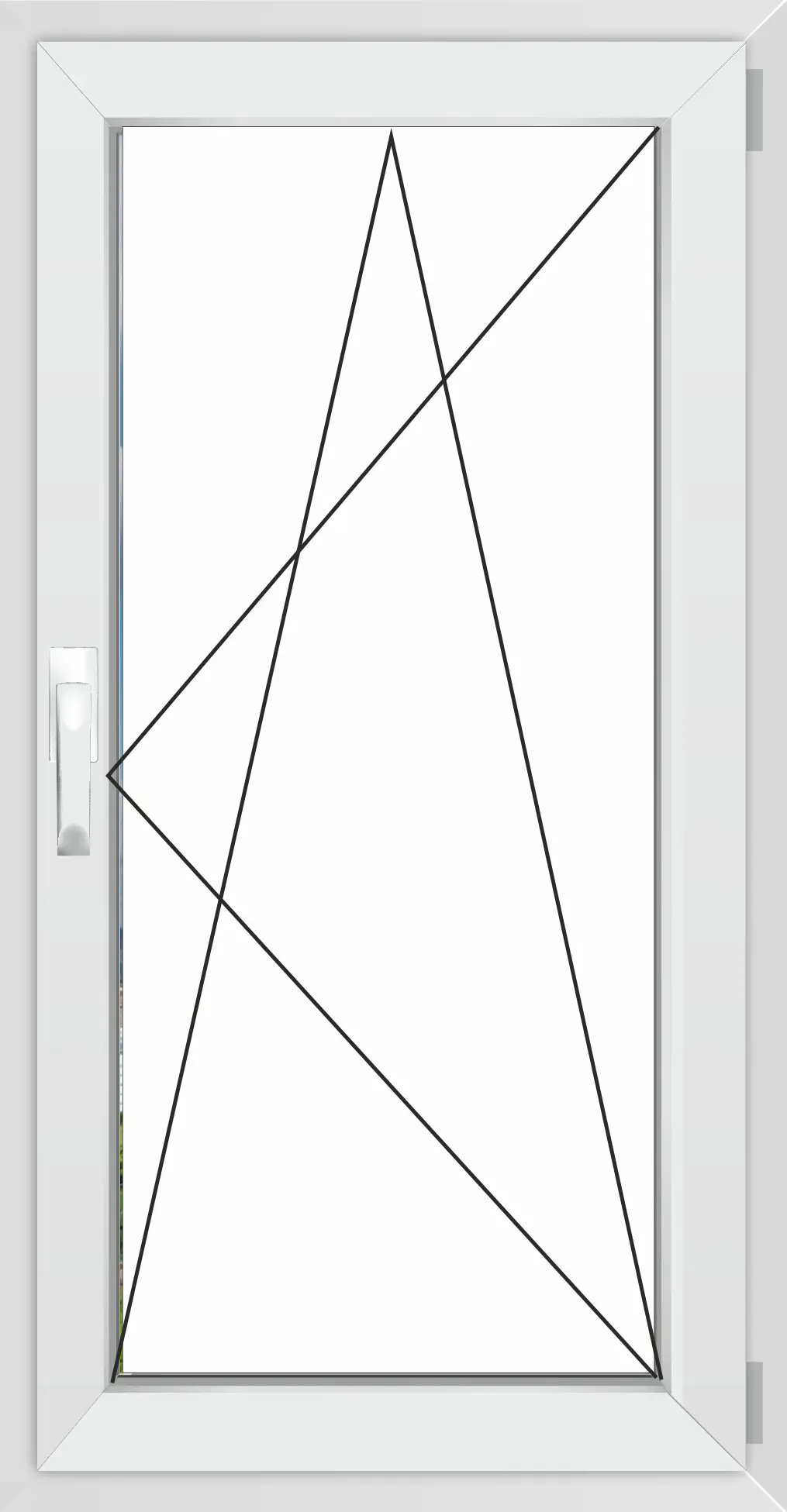 Изображение товара Окно ПВХ Grunder П1_Gr_60_REZE_500*1700 одностворчатое 170х50см внутренний двухкамерный