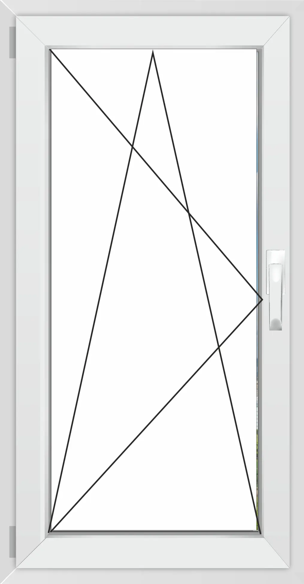 Изображение товара Окно ПВХ Rehau Л1_Rehau Grazio_REZE_600*1000 одностворчатое 100х60см внутренний двухкамерный