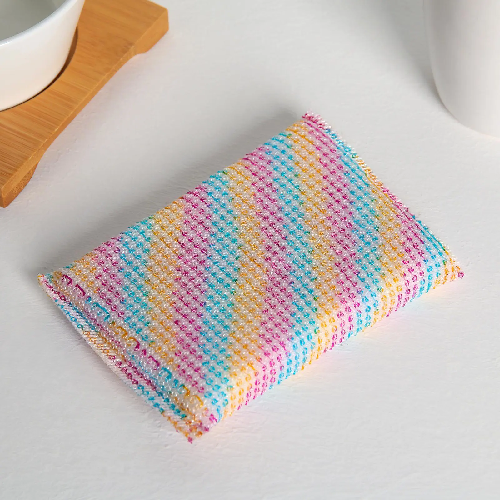 Изображение товара Губка для мытья посуды с пластиковым скрабером SIMALAND Радуга 4621638