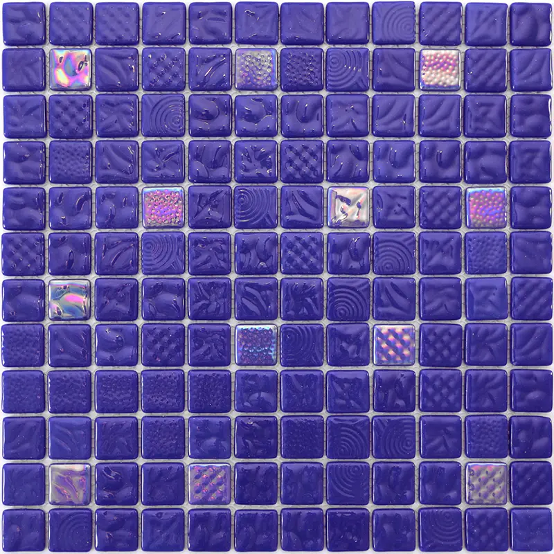 Изображение товара Мозаика стеклянная Natural STP-BL003-L 31.5x31.5 см цвет синий перламутровый
