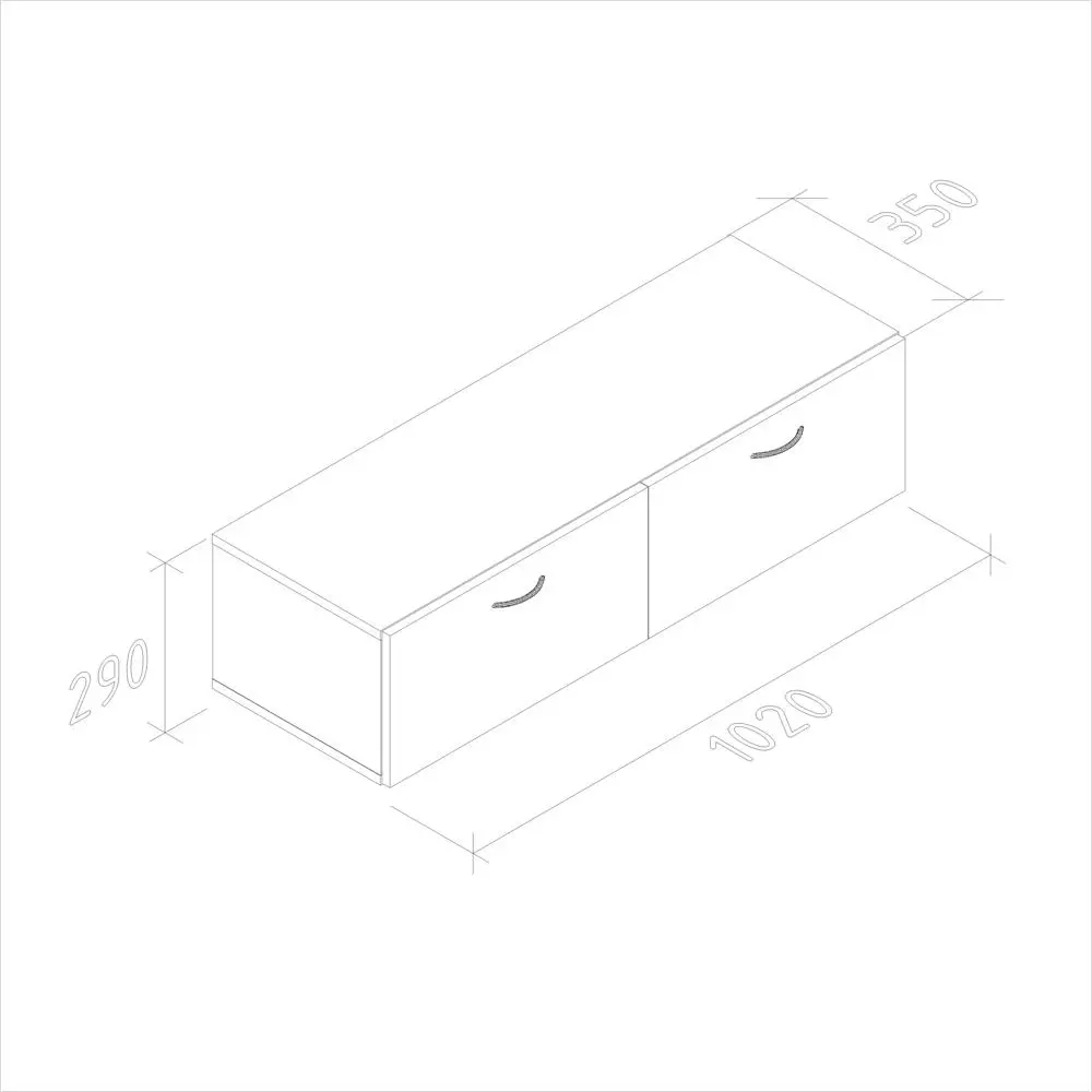 Изображение товара Тумба под телевизор Феликс Ницца 102x35x29 см 2 ящика ЛДСП цвет дуб