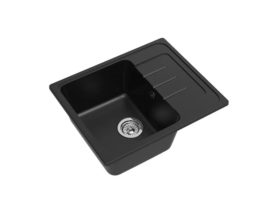 Изображение товара Мойка под столешницу Ewigstein прямоугольная 58x47.50 см глубина 18.50 см кварц цвет черный