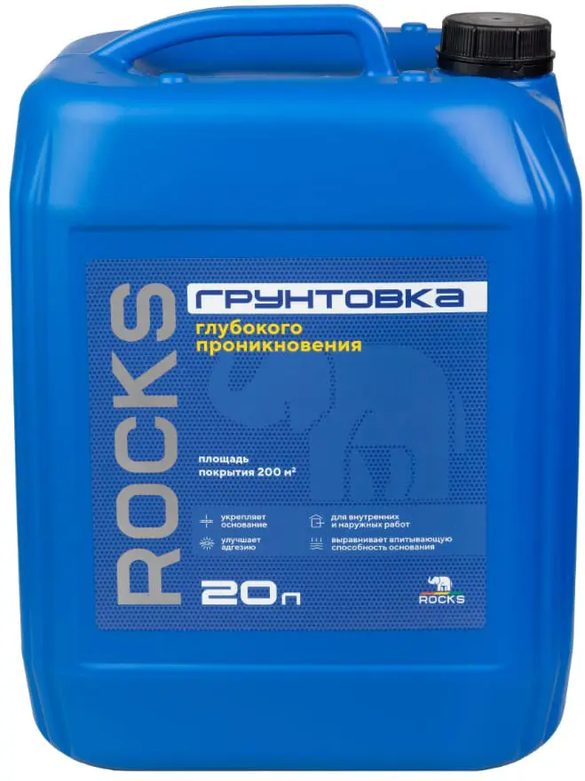 Изображение товара Грунтовка глубокого проникновения ROCKS 20 л для внутренних и наружных работ