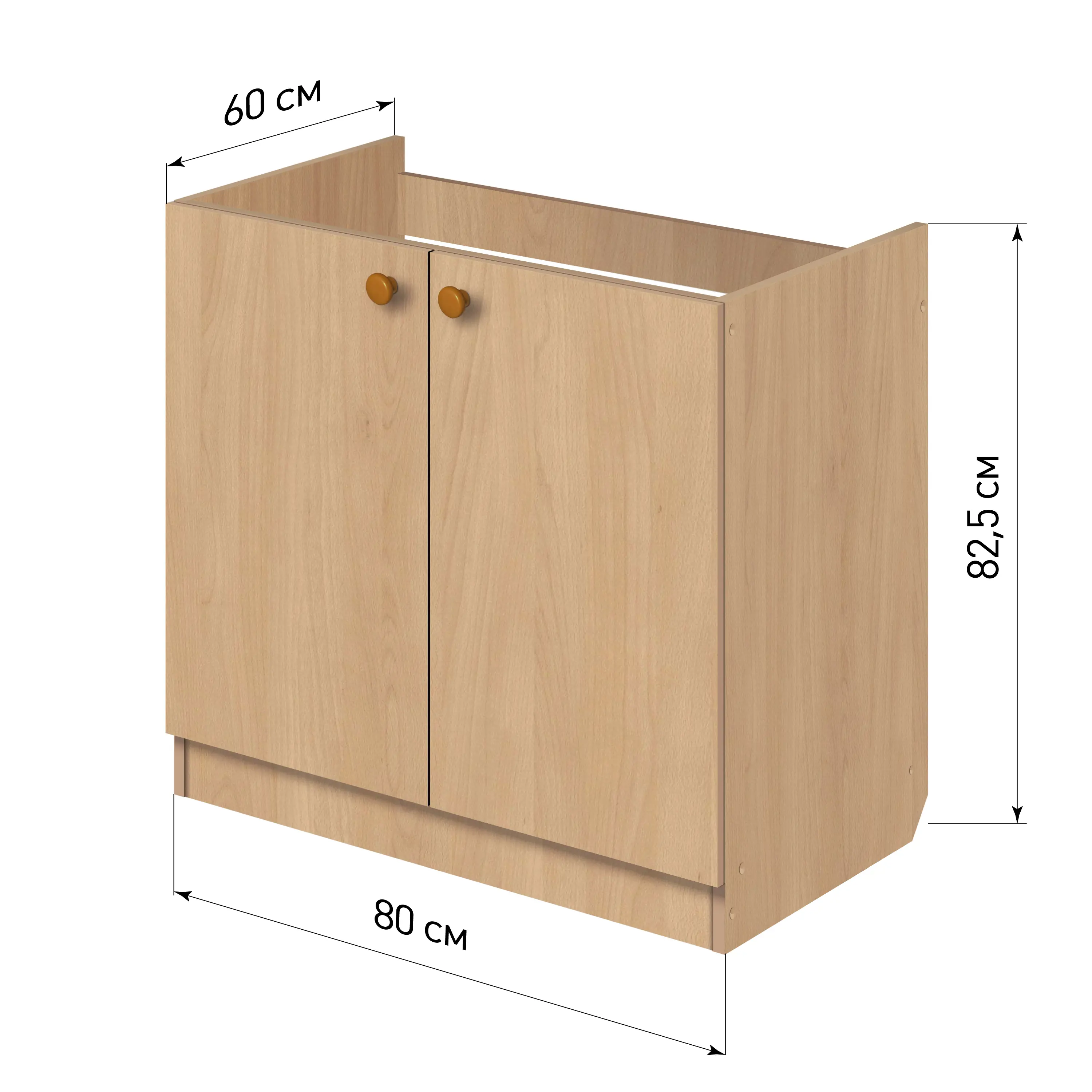 Изображение товара Напольный шкаф Лидер Эконом ТМ4218 80x82x60 см ЛДСП цвет бук