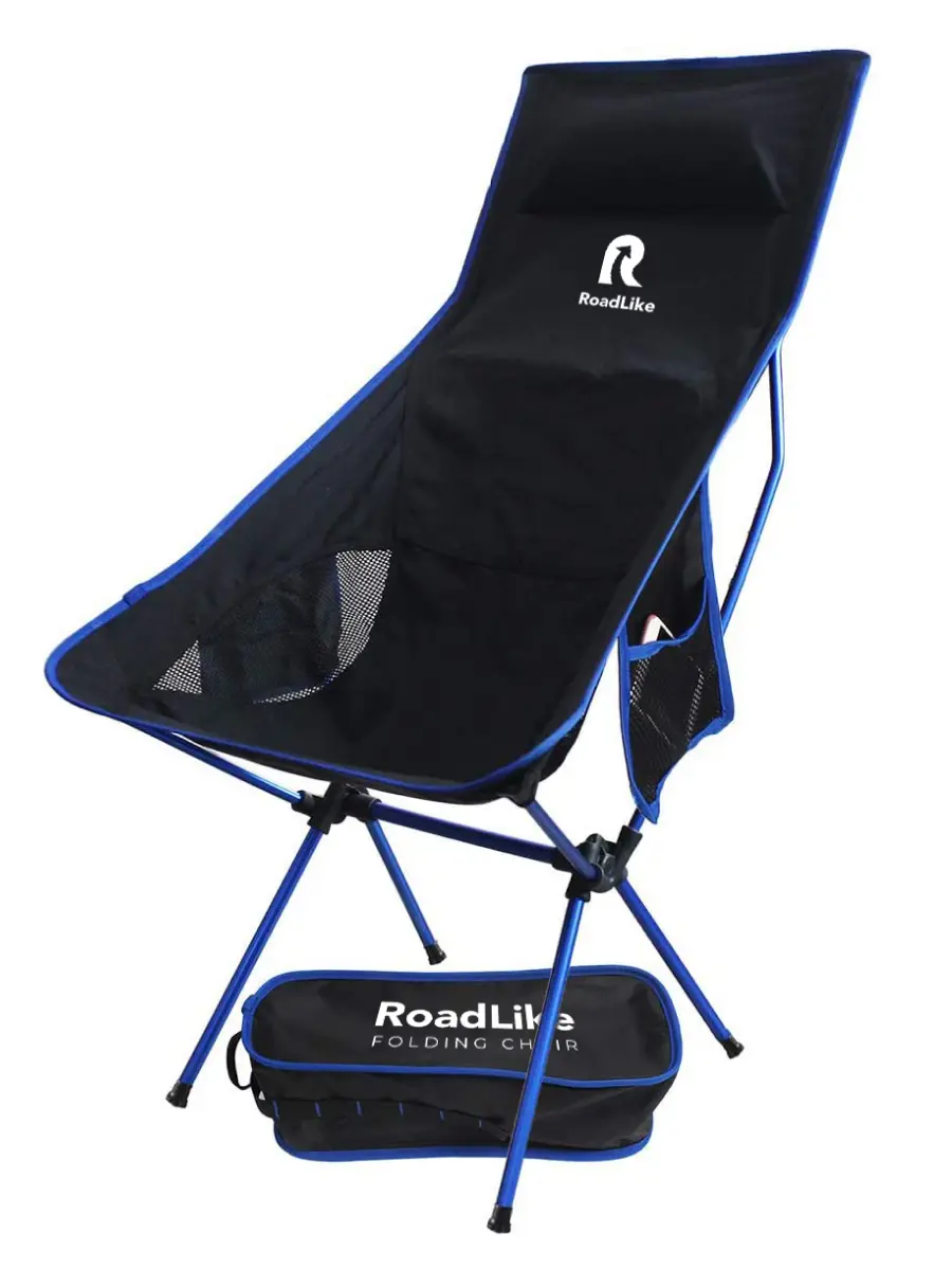 Изображение товара Стул садовый складной Roadlike 00000381221 Moon Plus 15 см х 42 см х 12 см алюминий/пластик синий 1 шт