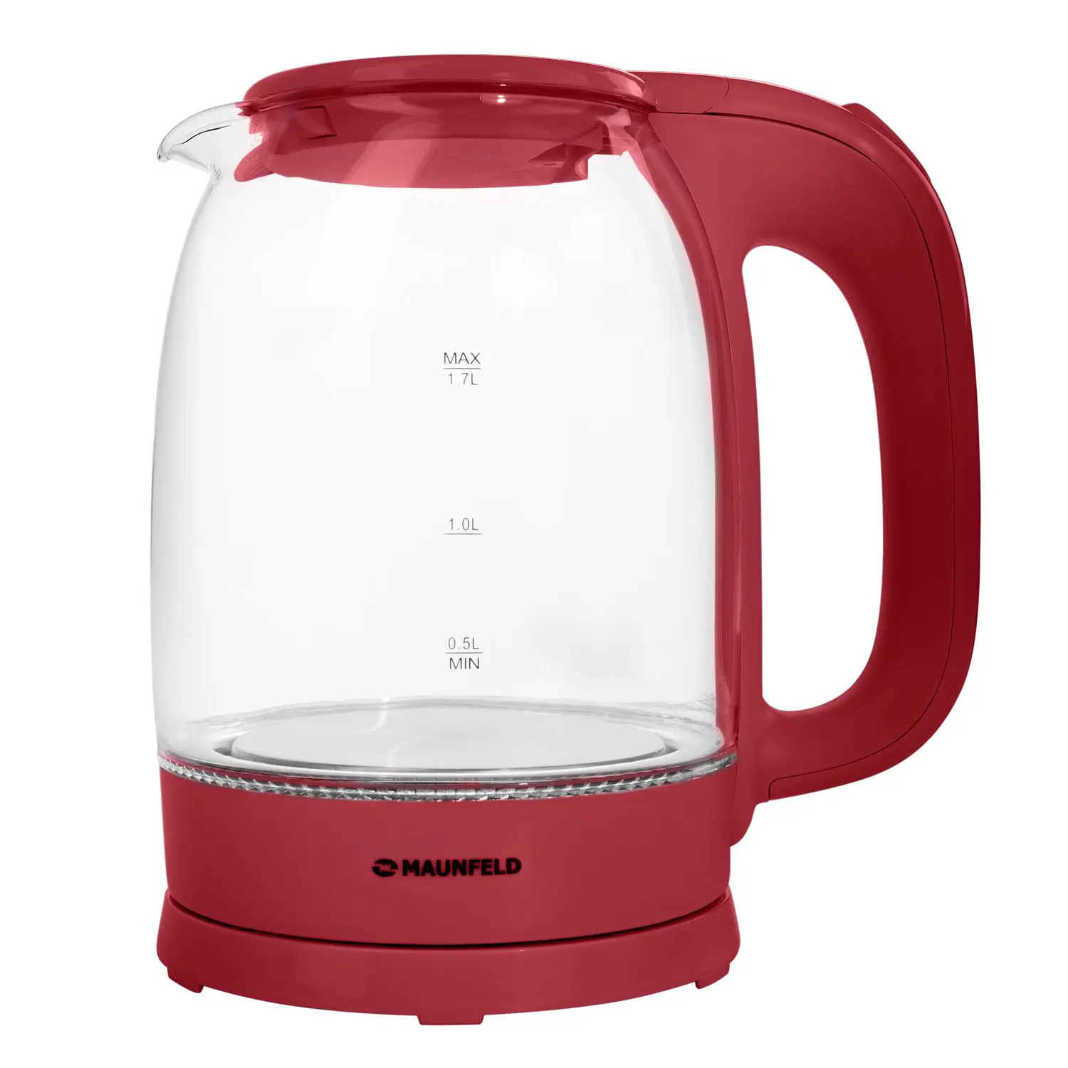 Изображение товара Электрический чайник Maunfeld MGK-613CH 1.7 л стекло цвет вишня