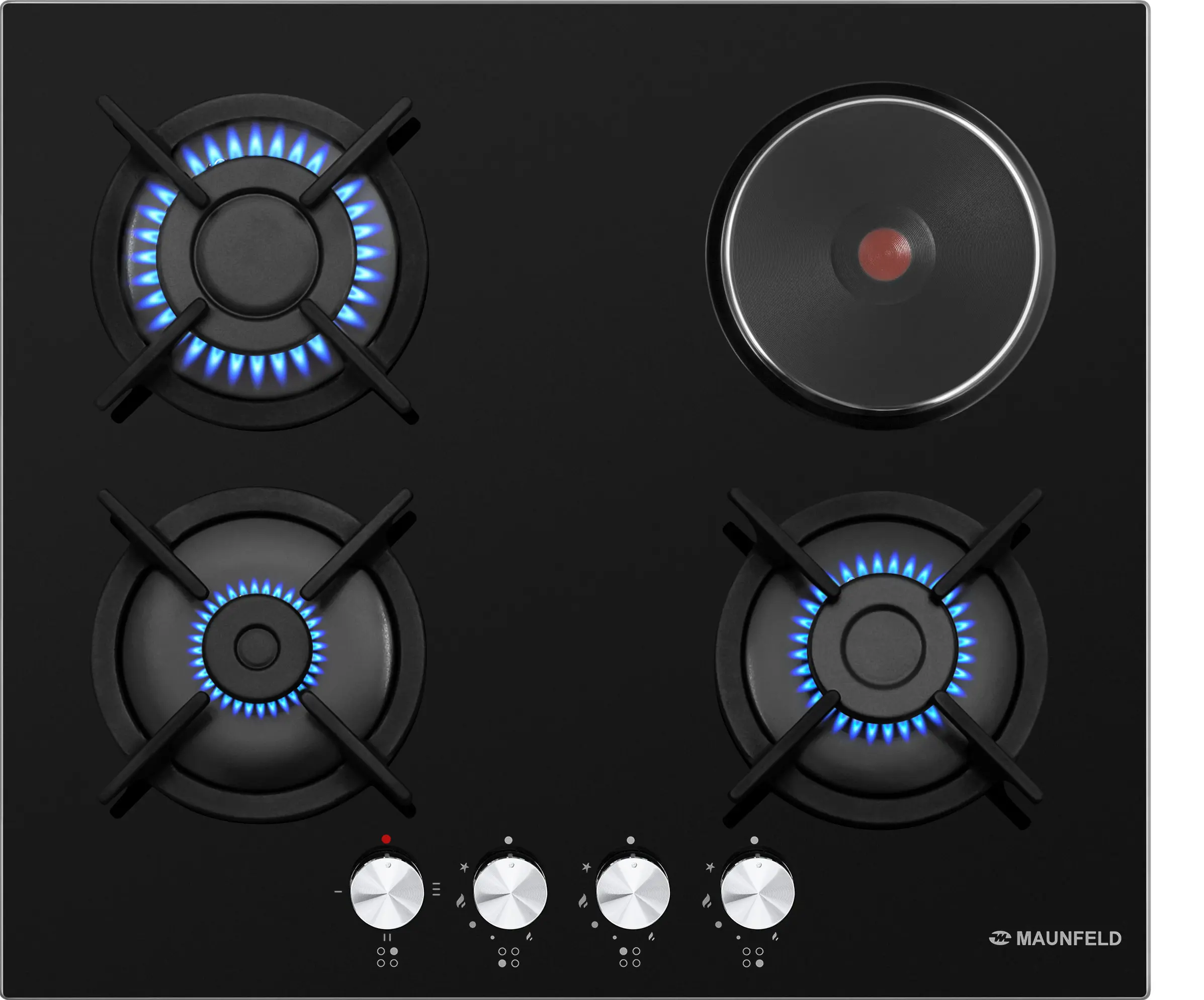 Изображение товара Комбинированная варочная панель Maunfeld EEHG.64.13CB/KG 4 конфорки цвет черный