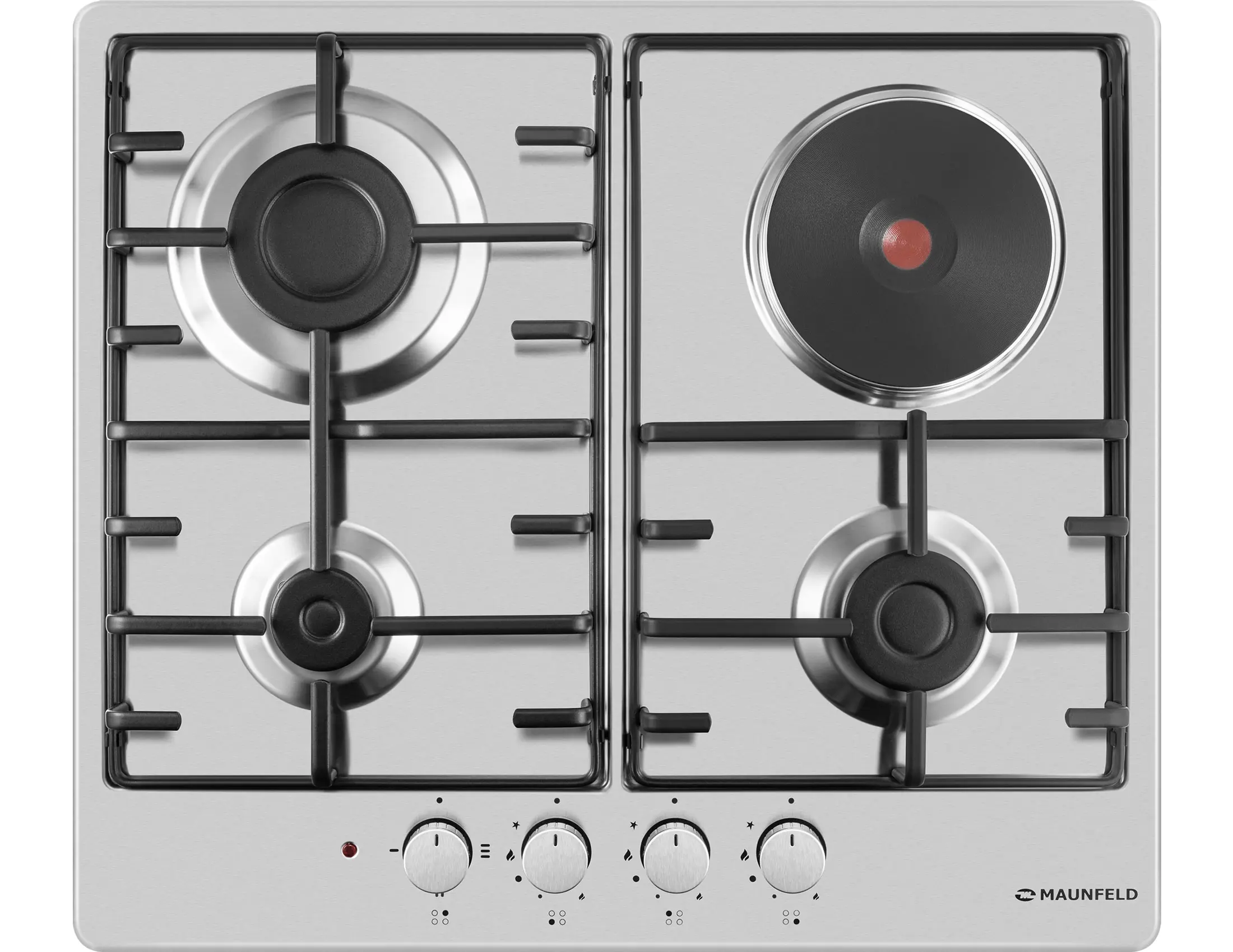 Изображение товара Комбинированная варочная панель Maunfeld EEHS.64.3CS/KG 4 конфорки цвет серый