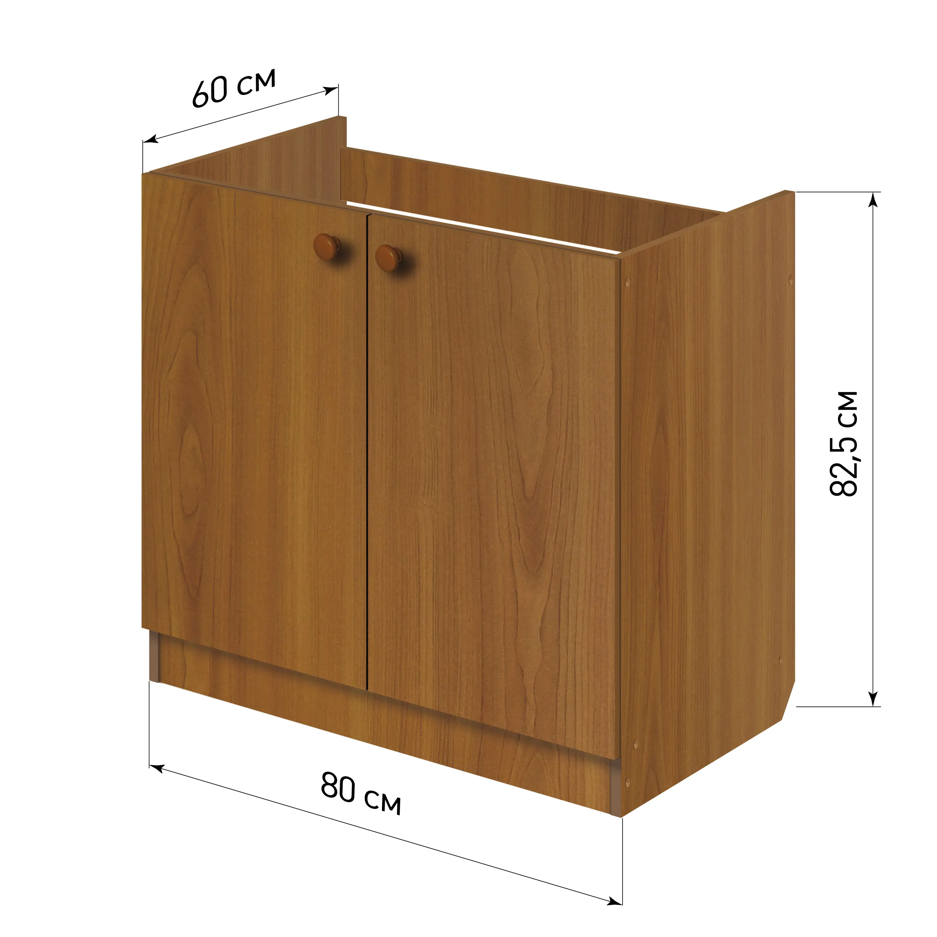 Изображение товара Напольный шкаф Лидер Эконом ТМ4220л 80x82x60 см ЛДСП цвет ольха