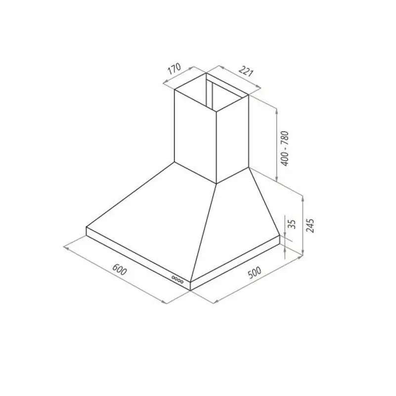 Изображение товара Кухонная вытяжка Maunfeld Retro Light 60 черный