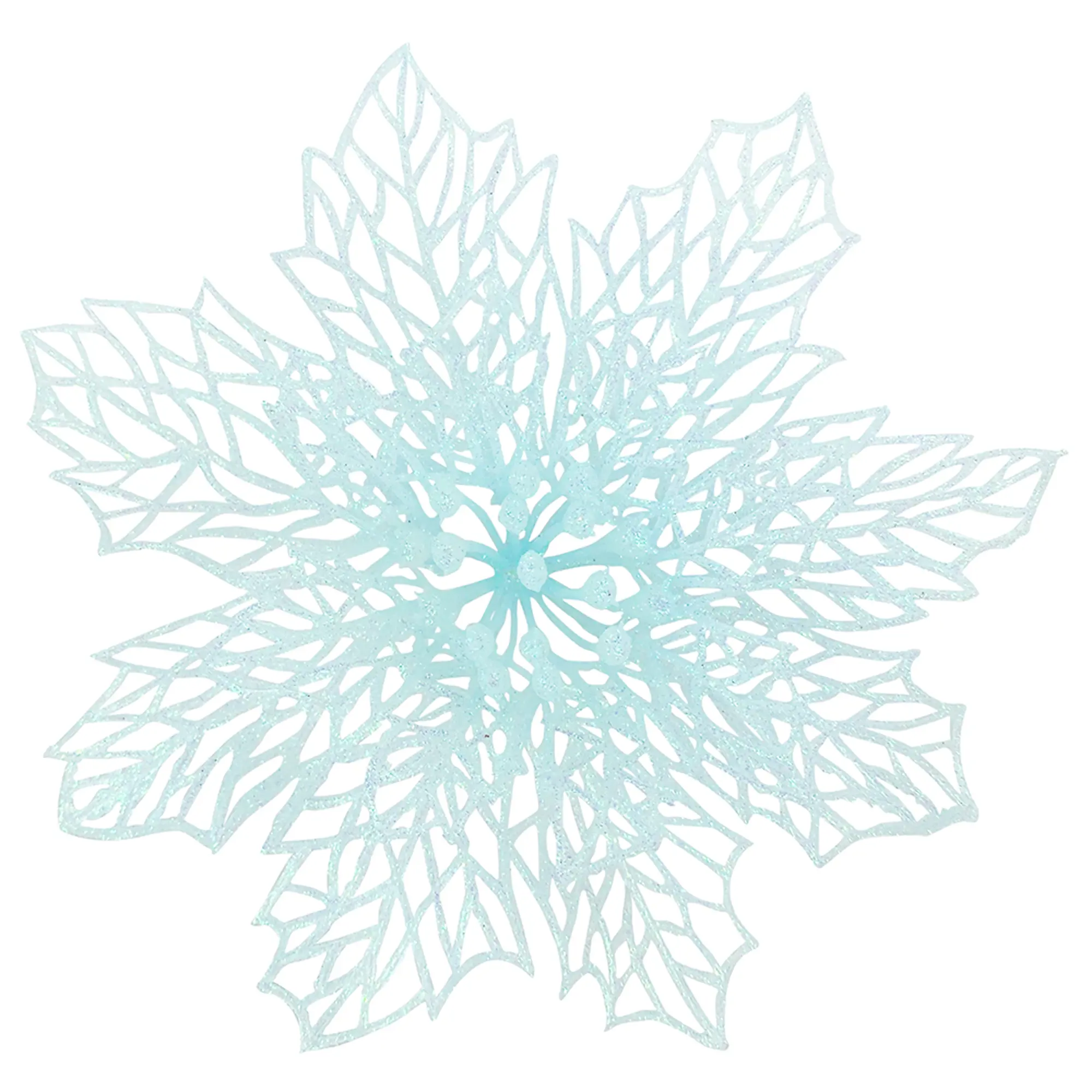 Изображение товара Новогоднее украшение Цветок рождественский 12x12 см цвет голубой