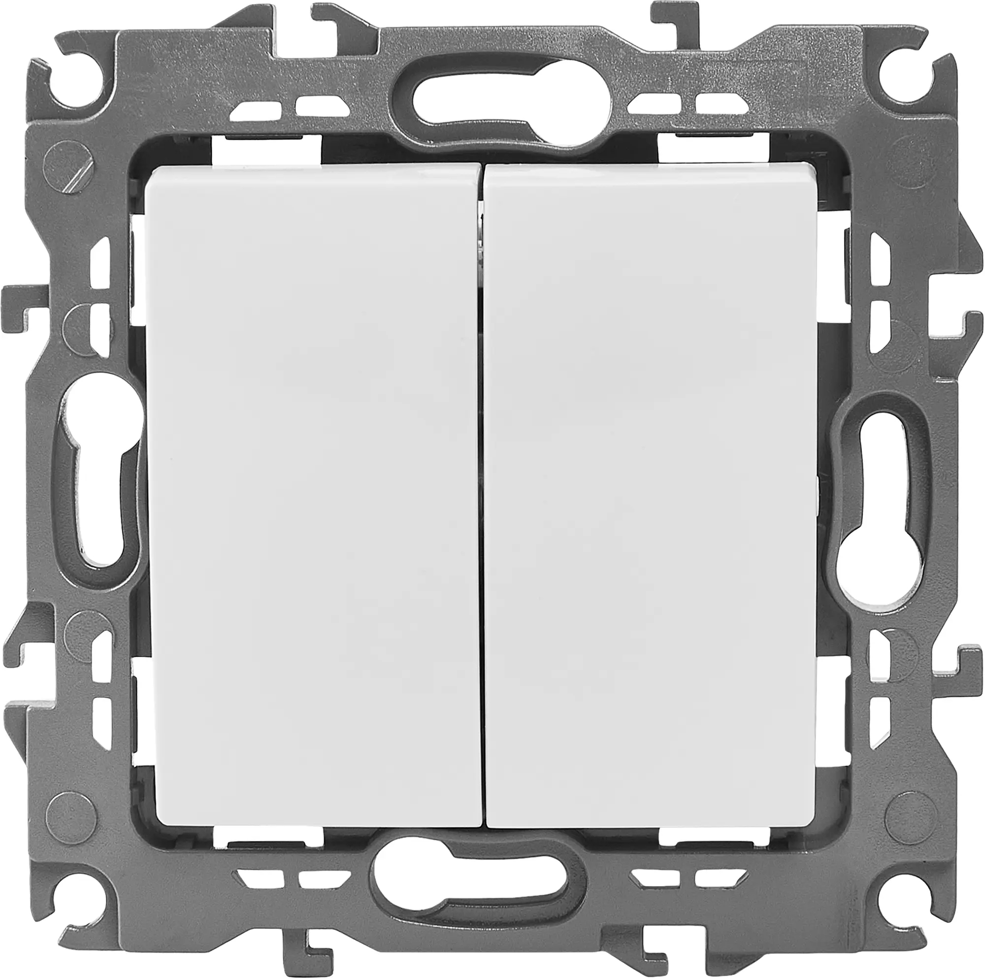 Изображение товара Встраиваемый выключатель Эра 12-1104-01 2 клавиши белый IP20