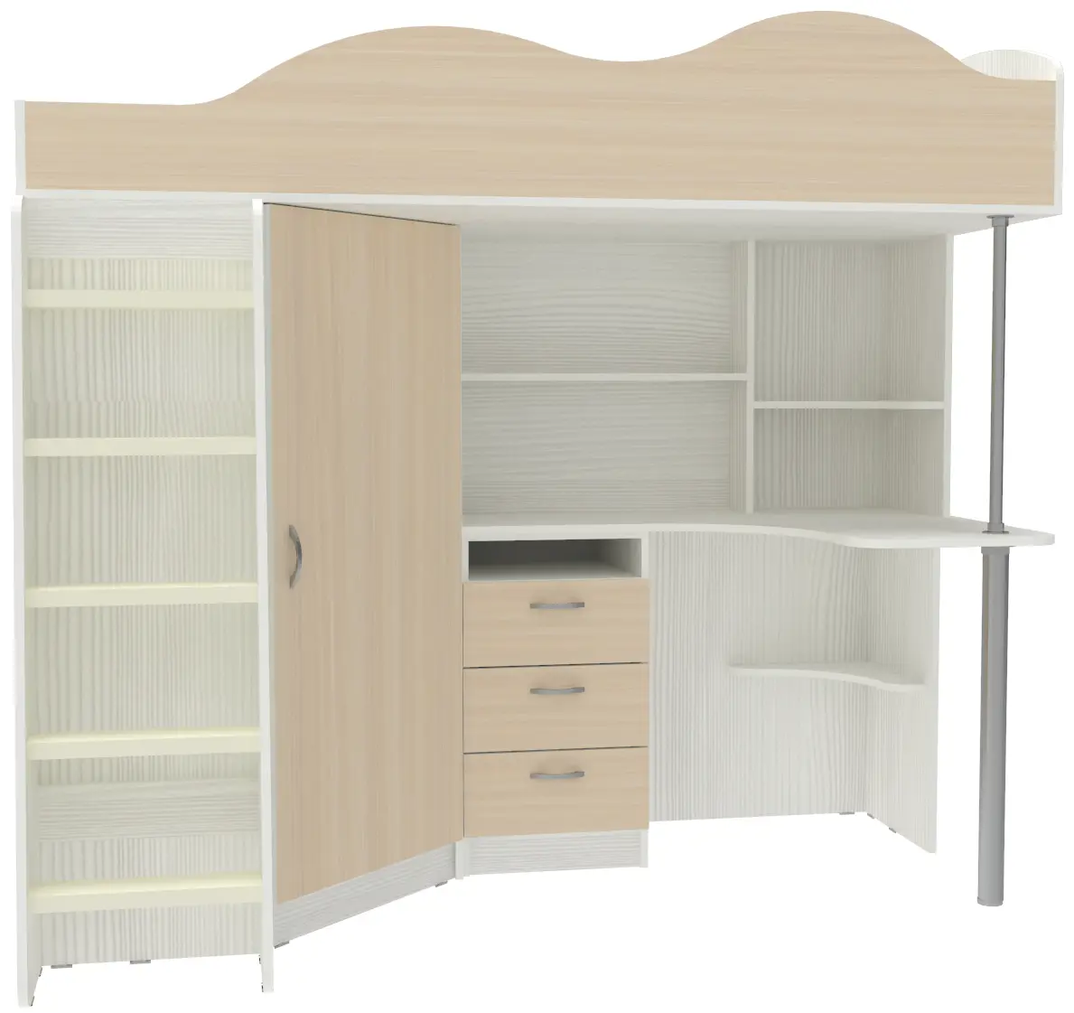 Изображение товара Кровать Кариви КИВи 193x170x88 см ЛДСП цвет светлое дерево 00323-04-01-00