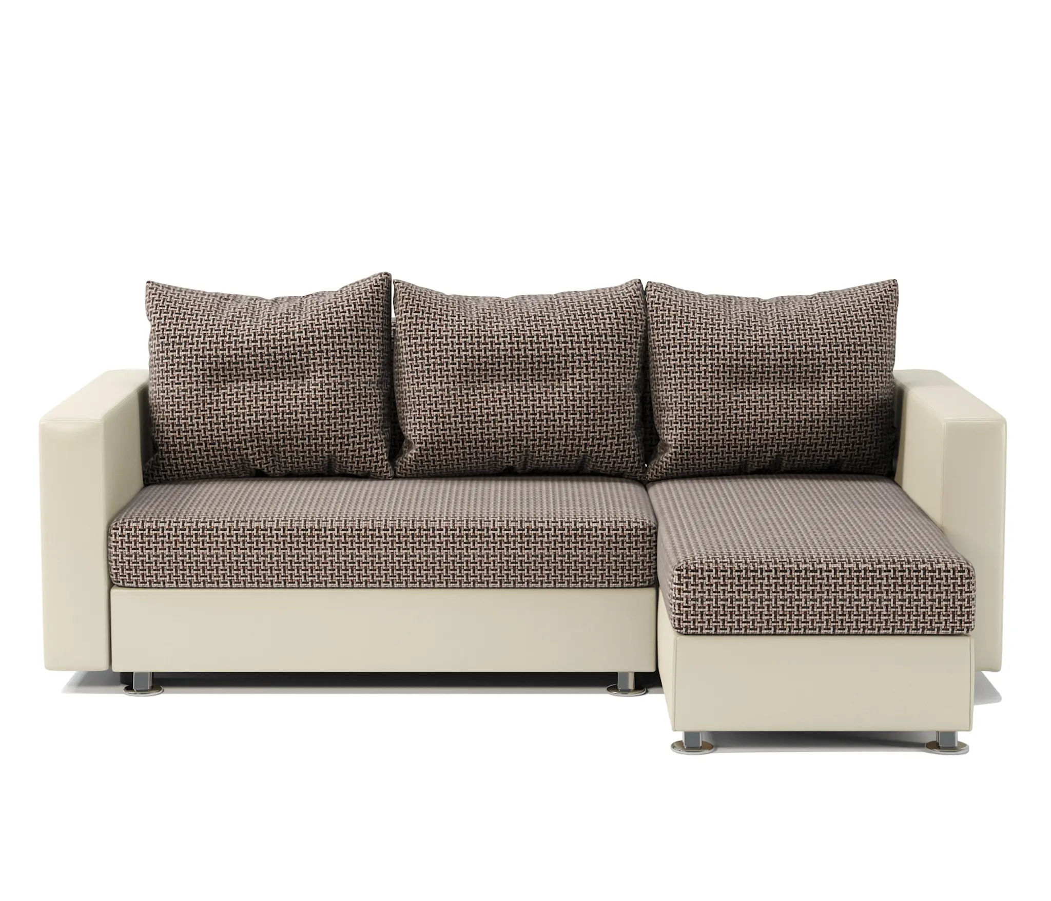 Изображение товара Диван угловой Шарм-Дизайн Ария 225x150 см рогожка коричневый бежевый