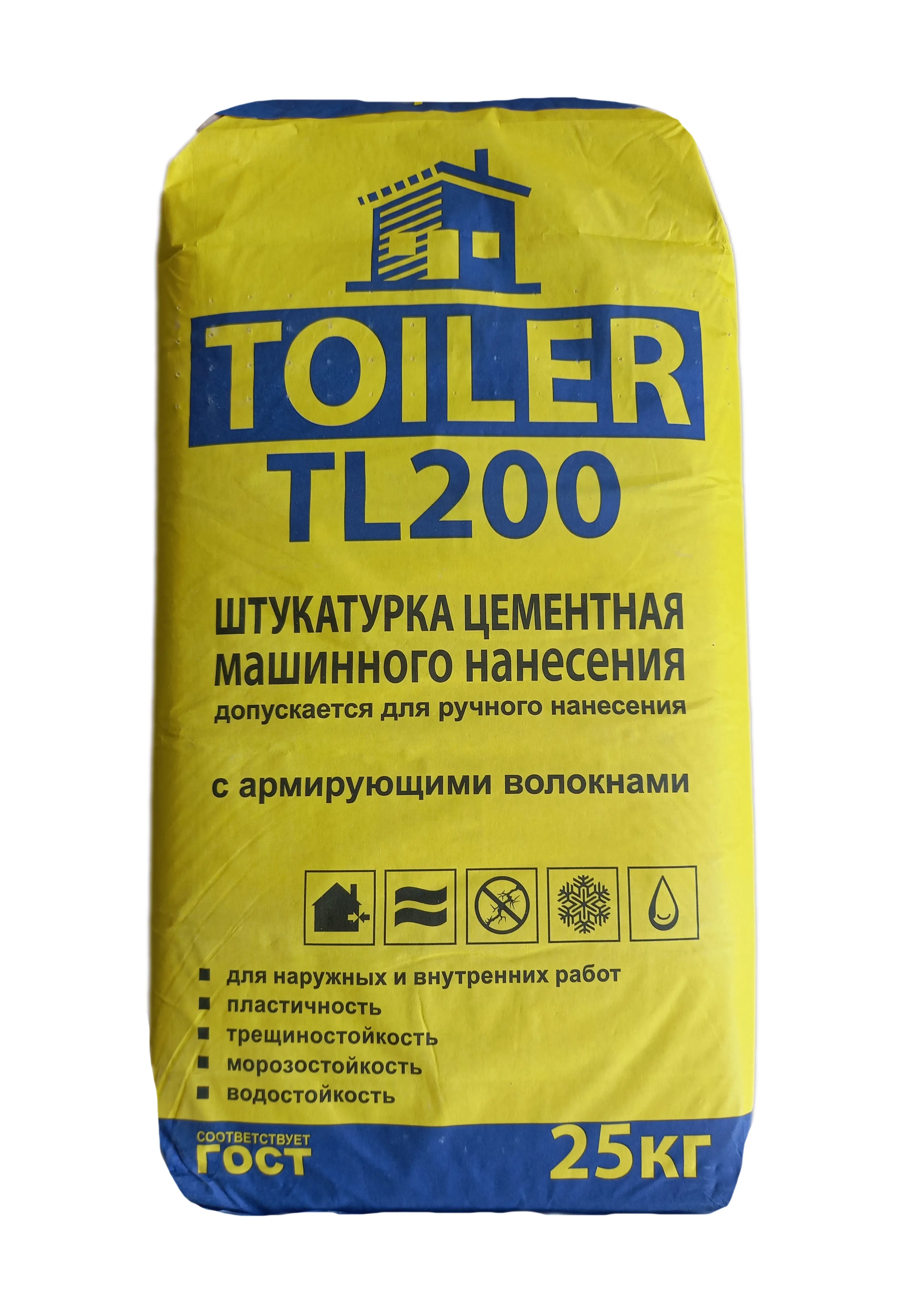 Изображение товара Штукатурка цементная механизированная Toiler TL200 25 кг