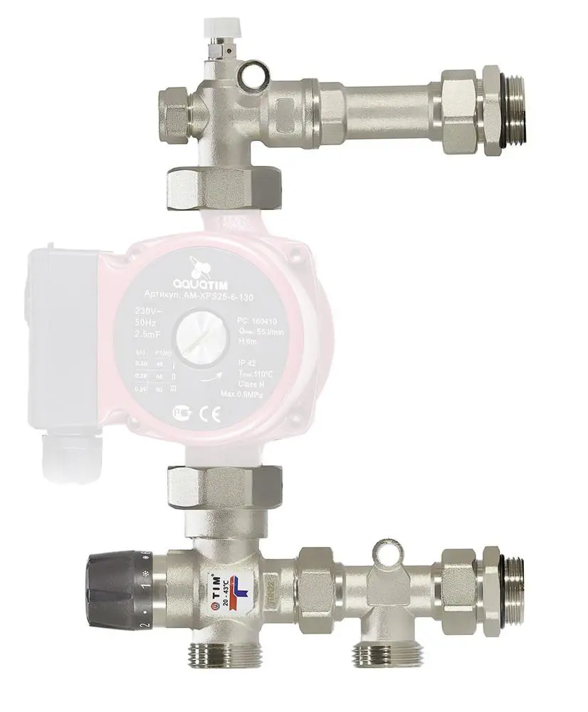 Изображение товара Насосно-смесительный узел TIM JH-1035 с термостатическим клапаном без насоса 130/180 мм