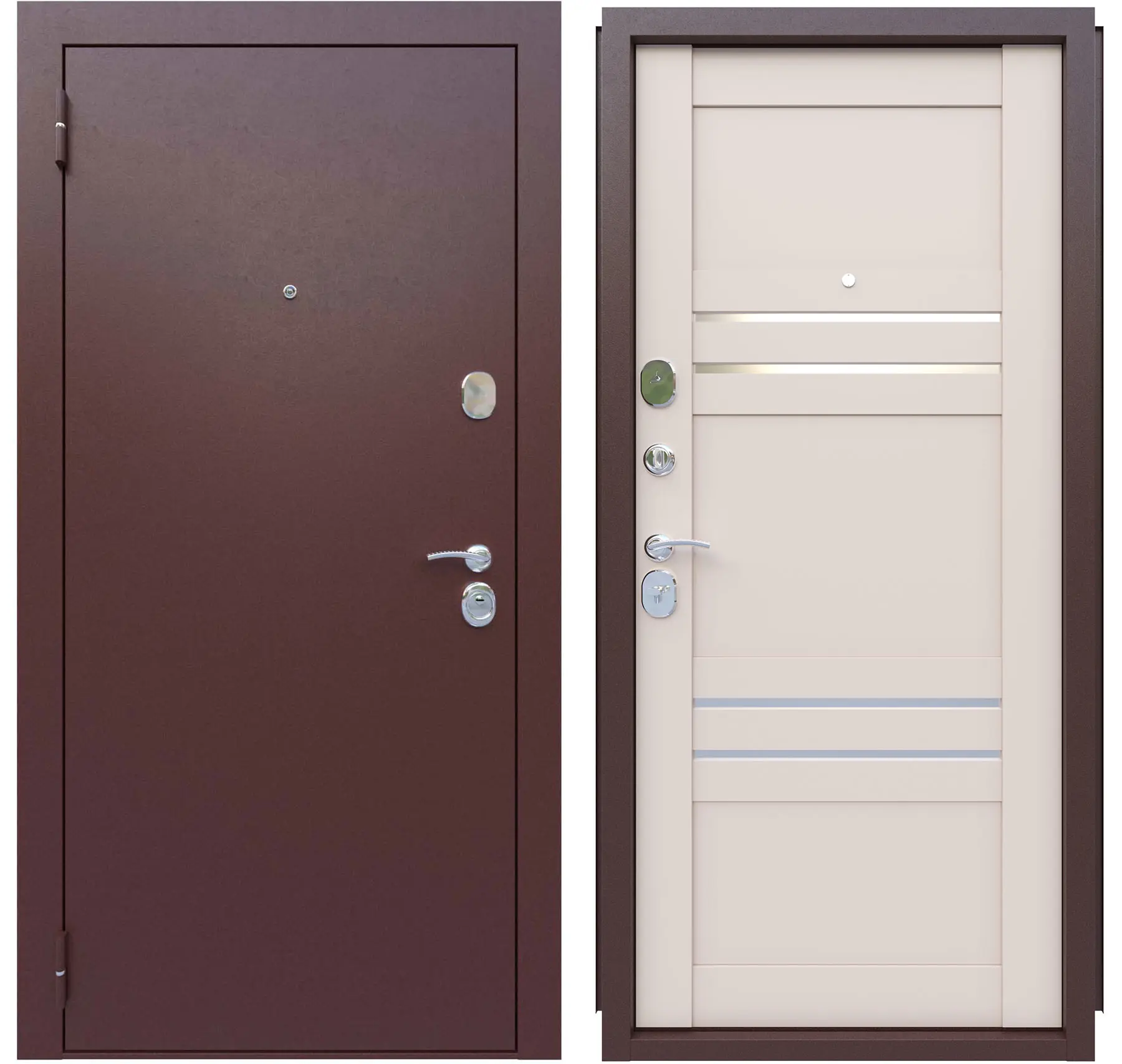 Изображение товара Входная металлическая дверь Астерия 960x2050 мм левая с замками и зеркалом