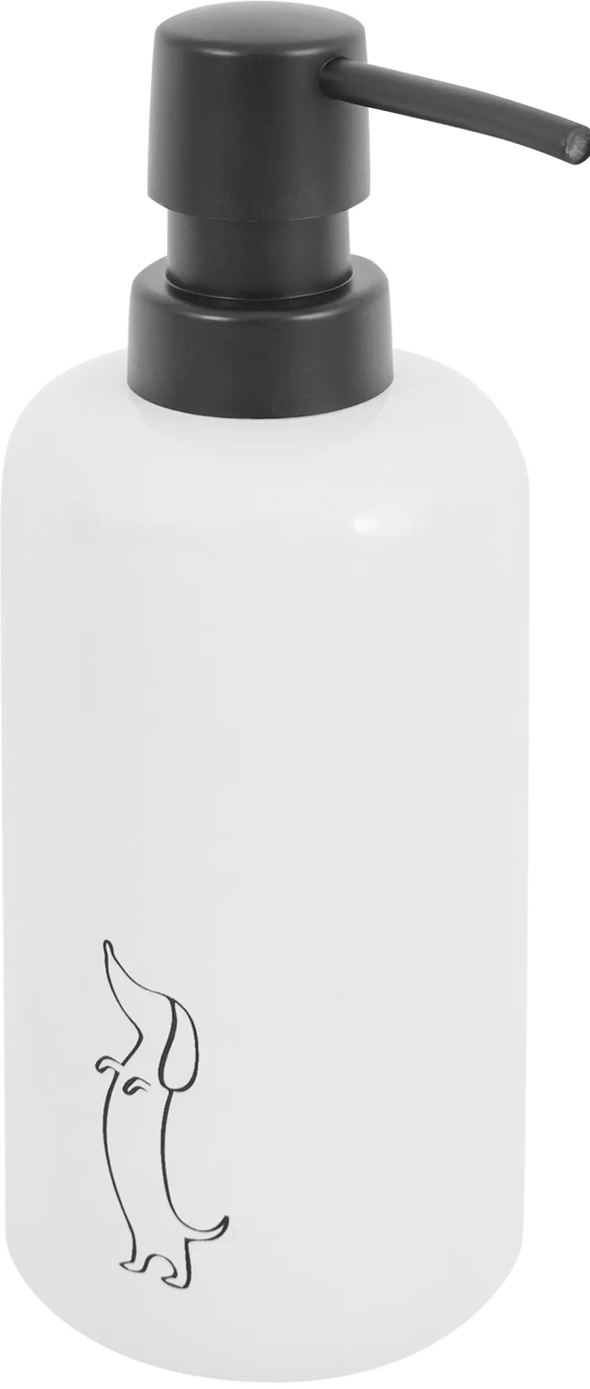 Изображение товара Диспенсер для жидкого мыла Vidage Такса Жужа белый 200 мл современный керамический дозатор