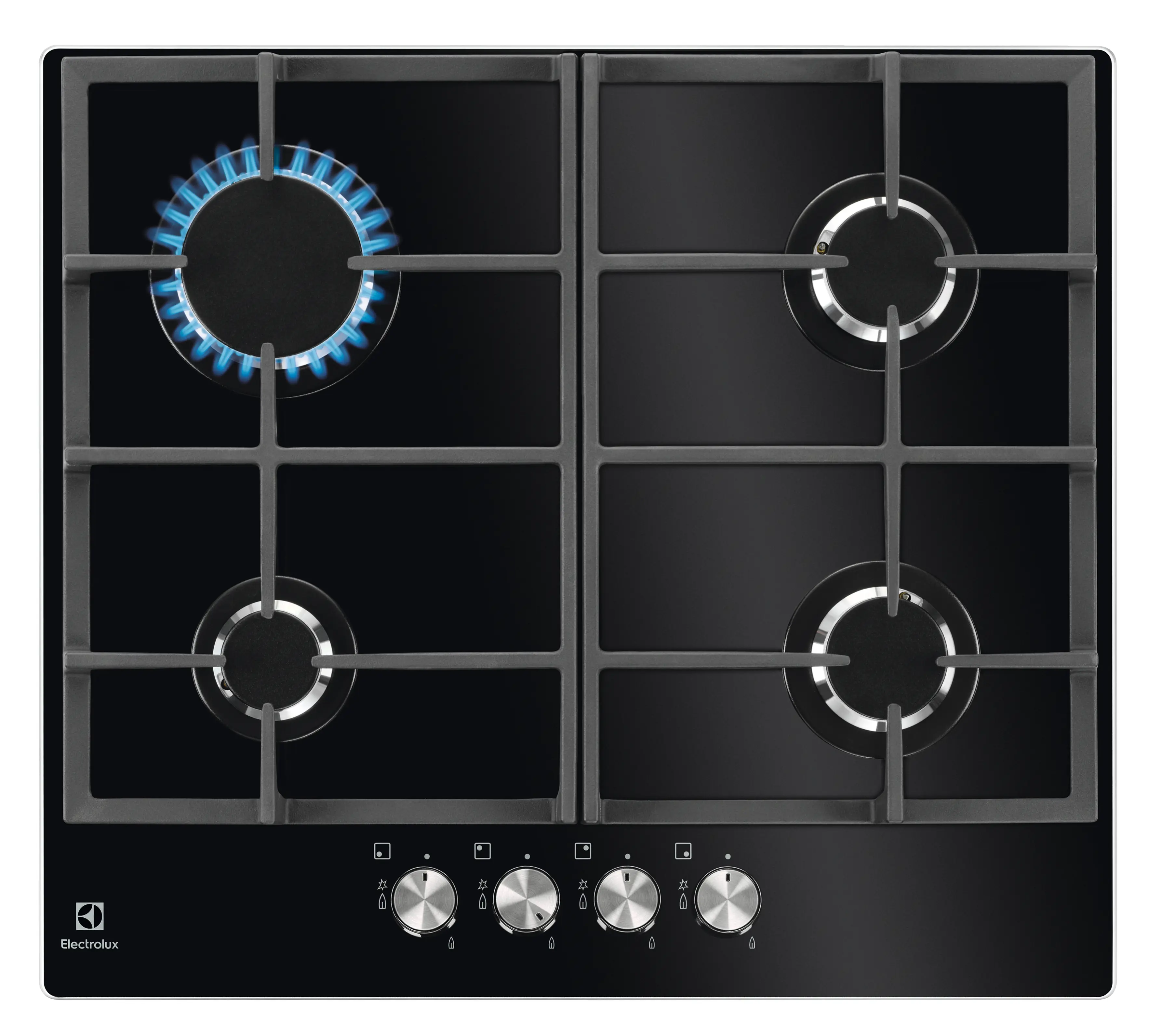 Изображение товара Варочная панель газовая Electrolux GPE263YK 59x4x52 см 4 конфорки цвет чёрный