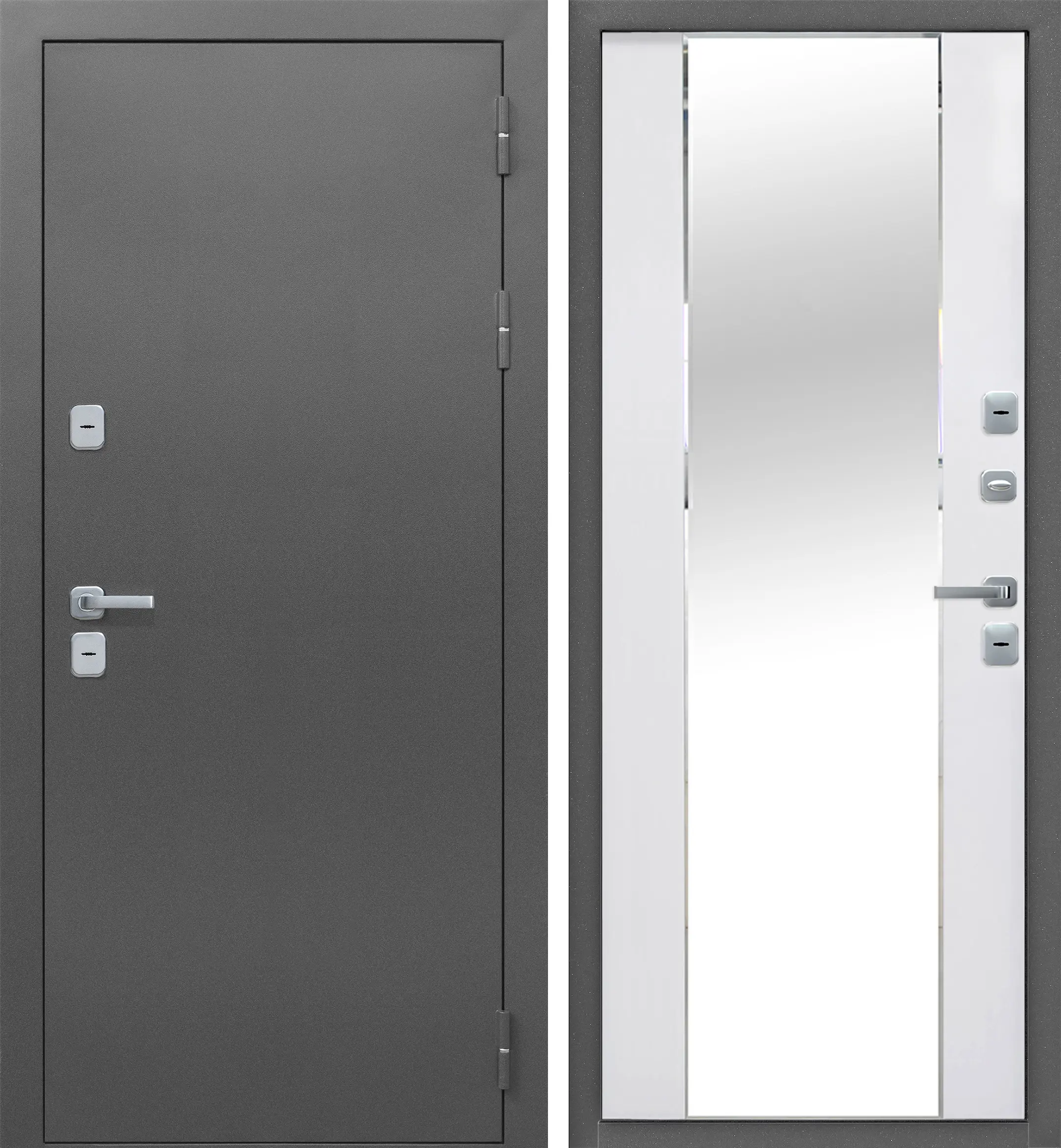 Изображение товара Входная металлическая дверь Изотерма 860x2050 мм правая велюр белый