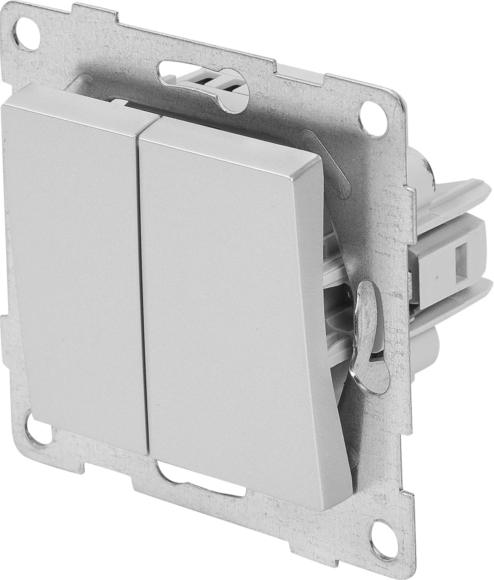 Изображение товара Выключатель встраиваемый Gusi Electric 2 клавиши серебро IP20 Россия