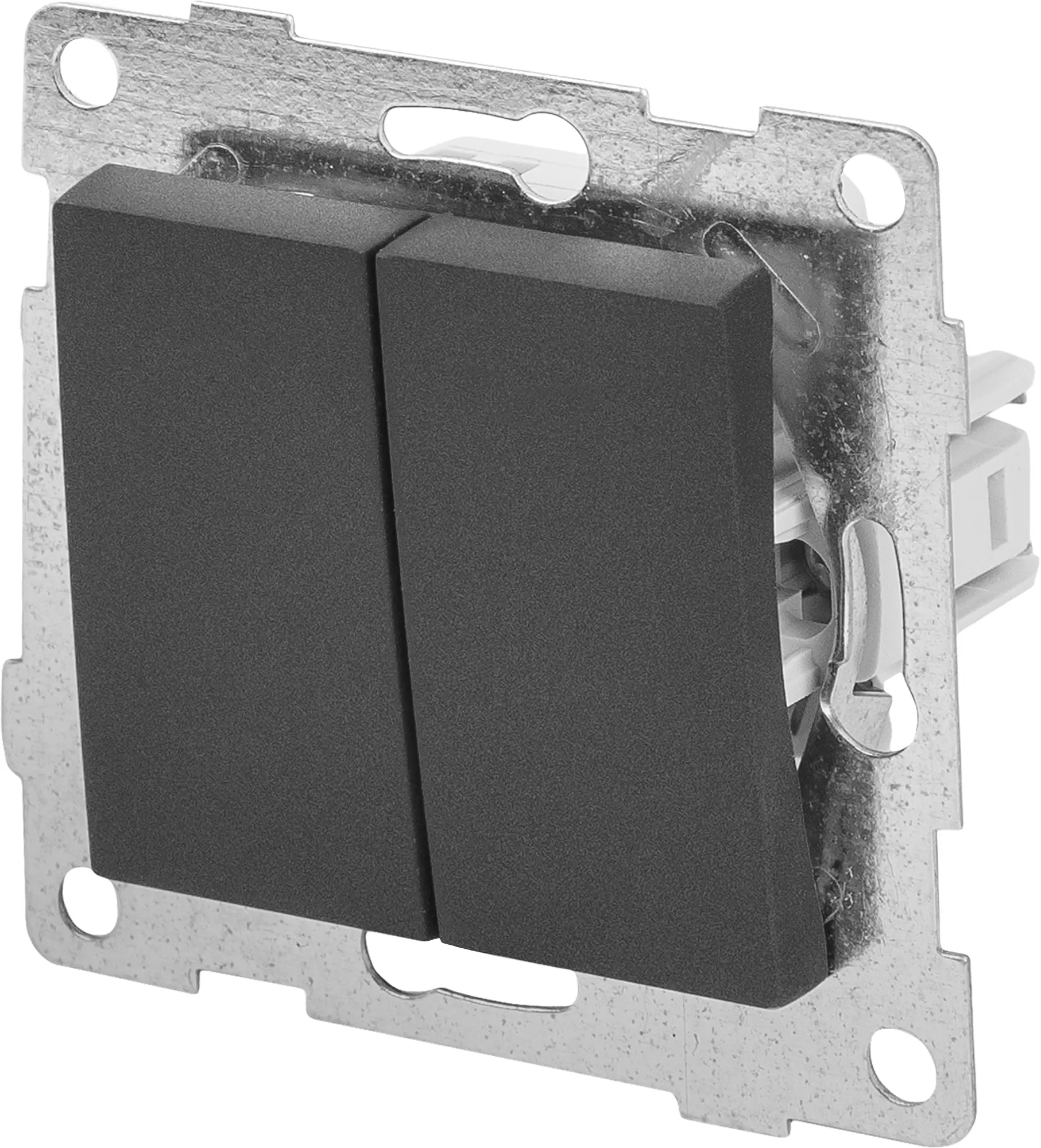 Изображение товара Встраиваемый выключатель Gusi Electric 2 клавиши графит IP20 Россия