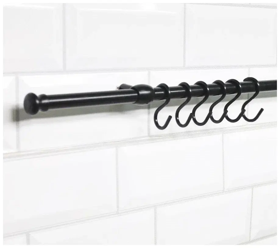 Изображение товара Кухонный рейлинг Big House BL600CK6-R 60x1.6x1.6 см Металл цвет черный