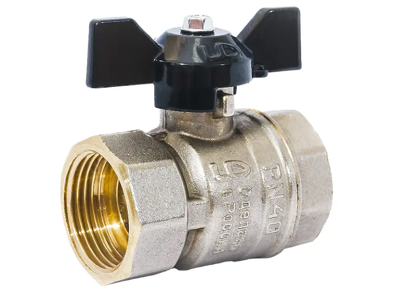 Изображение товара Кран шаровой LD Pride 3/4" бабочка латунь никелированный Россия