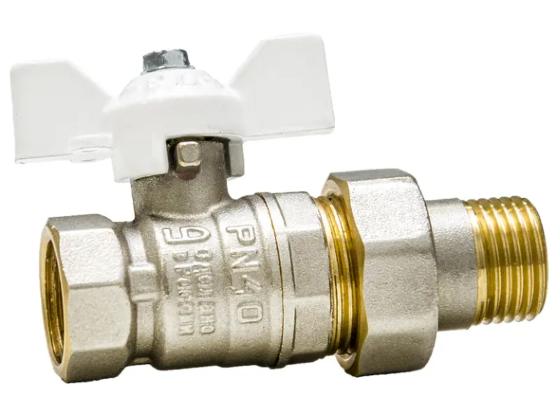 Изображение товара Кран шаровой LD DN25 1 дюйм латунь с бабочкой белый PN40 Россия