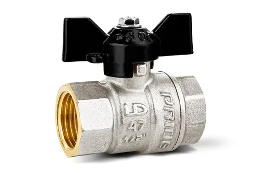 Изображение товара Кран шаровой прямой LD DN32 PN25 1 1/4" ВР латунь ручка бабочка