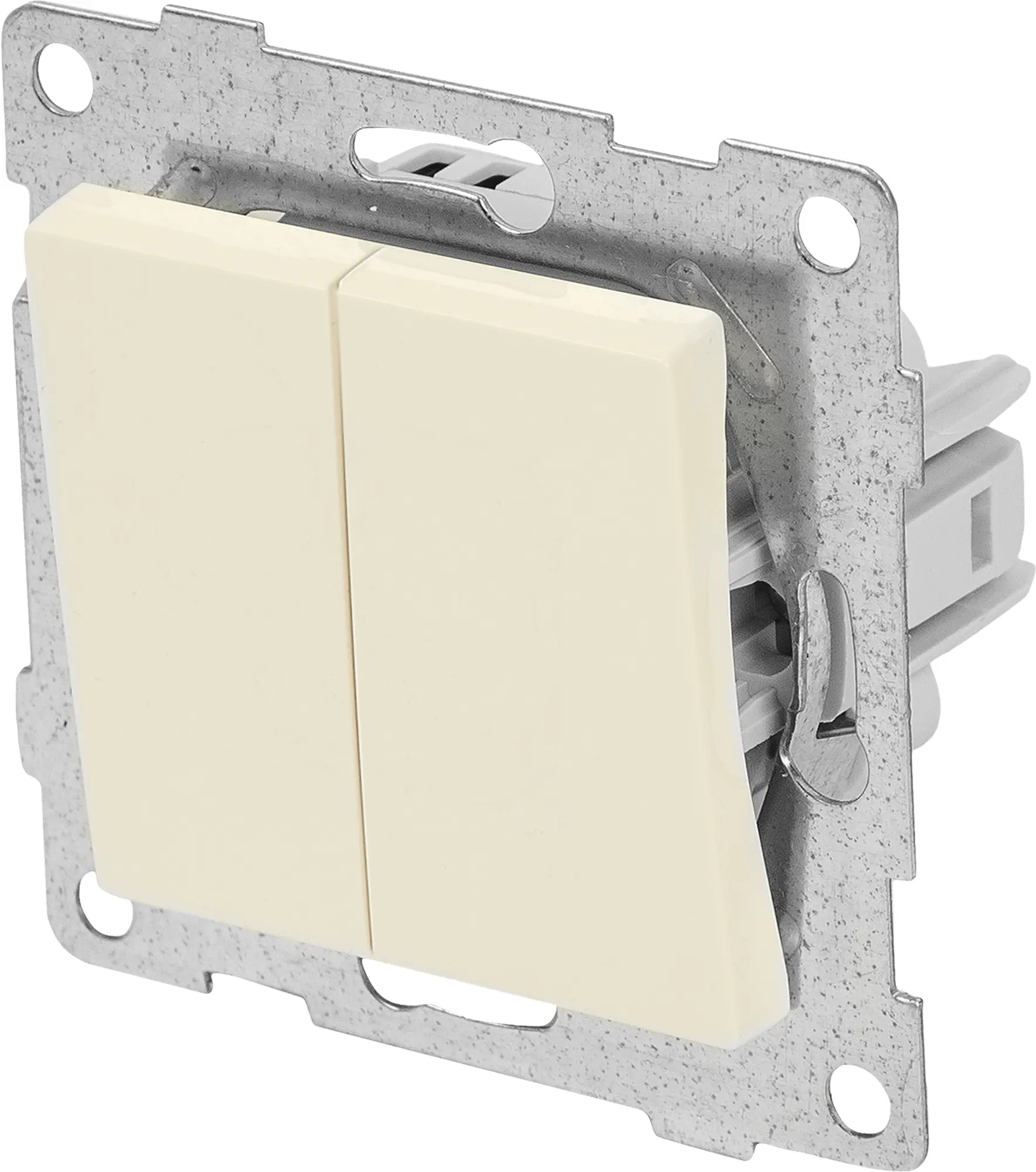 Изображение товара Выключатель встраиваемый Gusi Electric 2 клавиши бежевый IP20 Россия