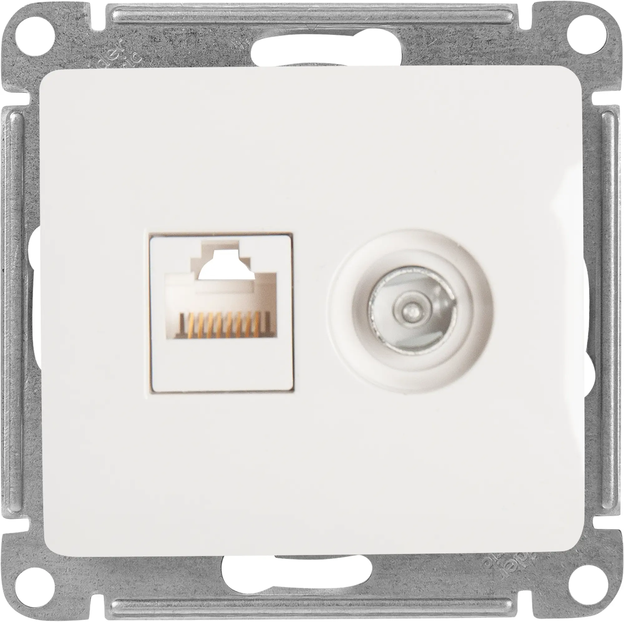 Изображение товара Встраиваемая розетка с RJ45 и TV для стеновой установки SYSTEME ELECTRIC Glossa