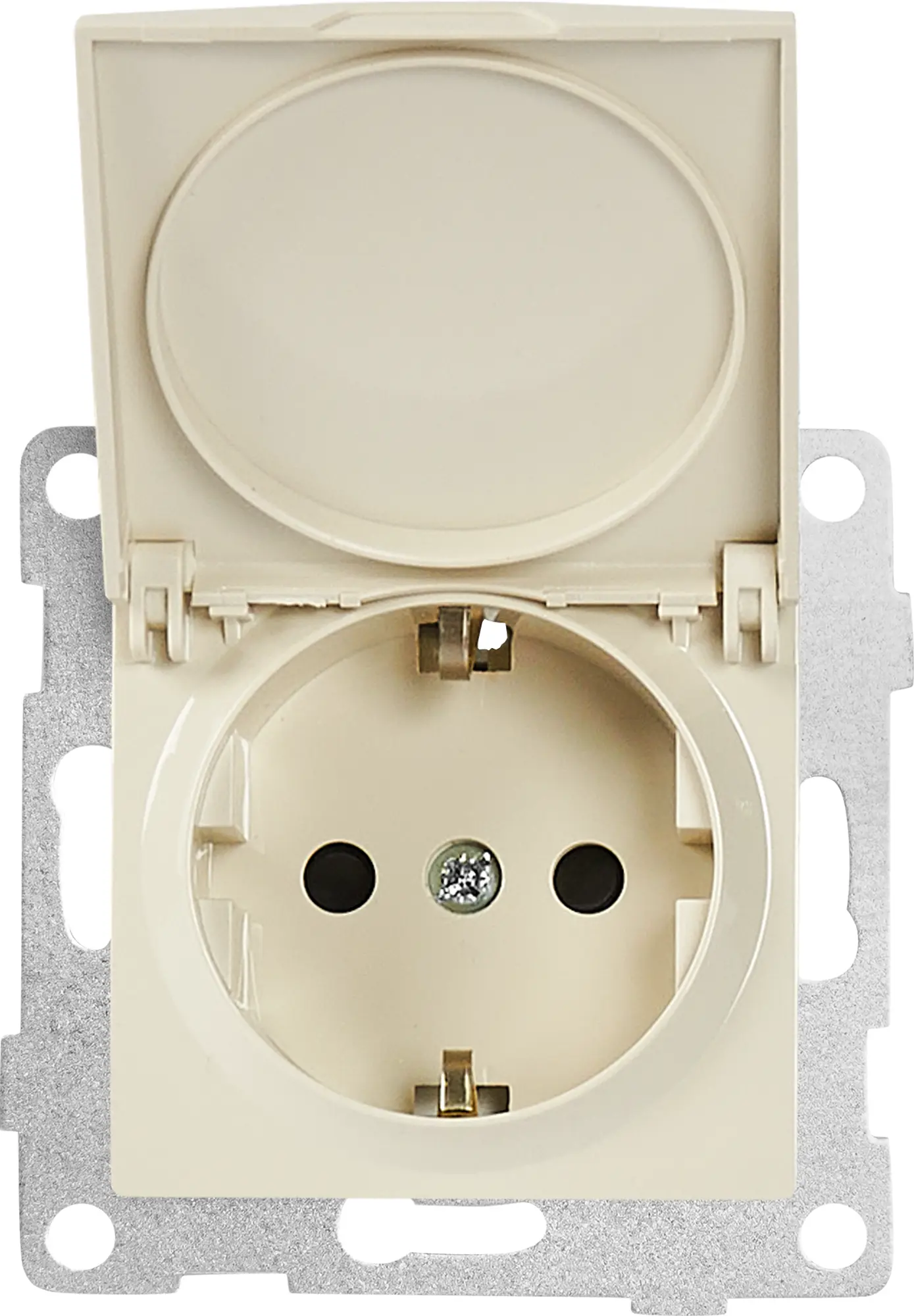 Изображение товара Влагозащищенная встраиваемая розетка Gusi Electric IP44 бежевый