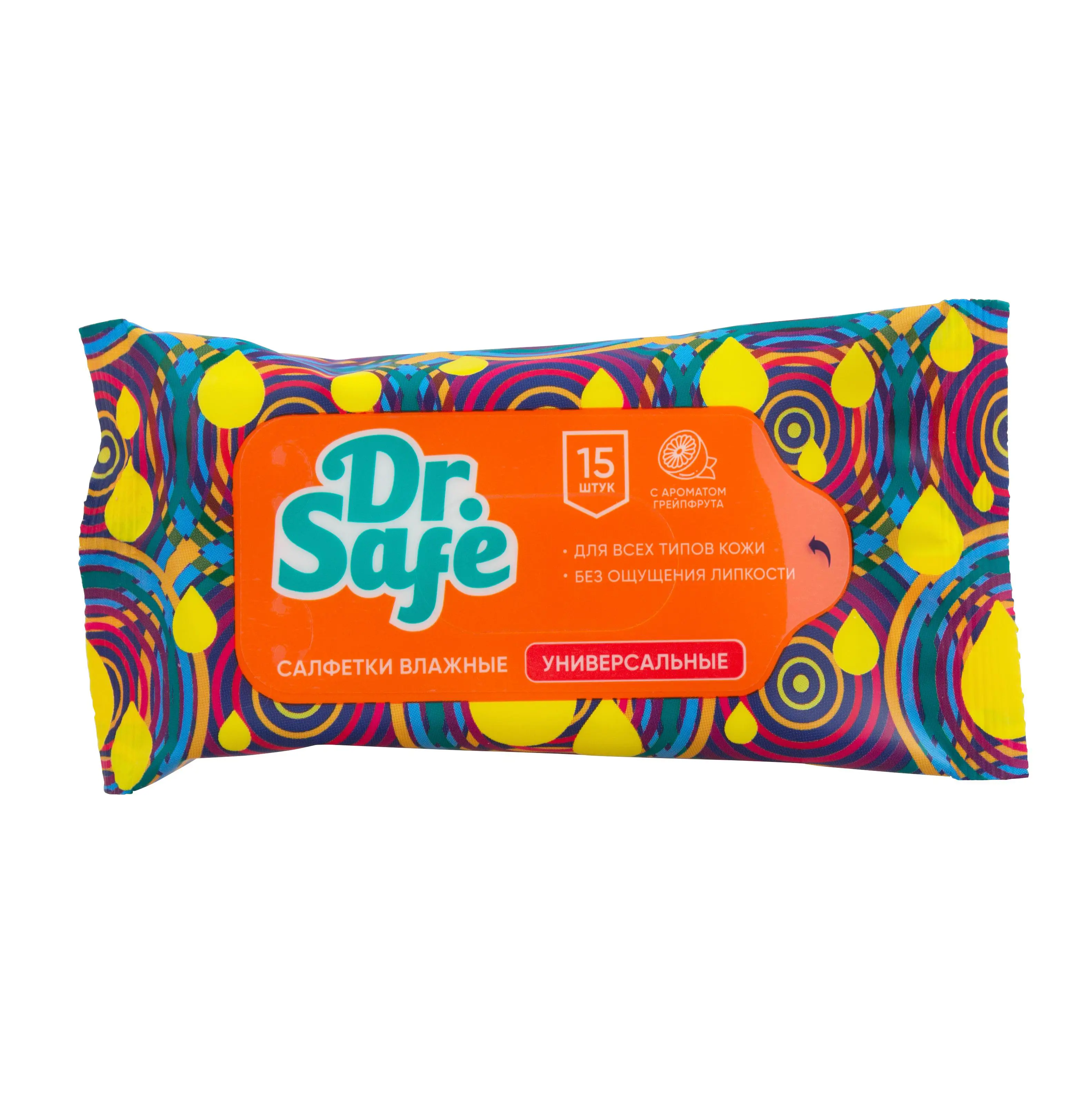 Изображение товара Влажные салфетки универсальные DR.SAFE с ароматом грейпфрута 75 шт
