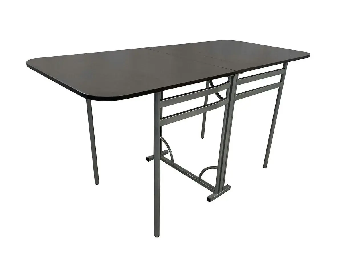 Изображение товара Кухонный стол прямоугольный МС Дальше-больше Книжка 154x77 см металл цвет темно-коричневый