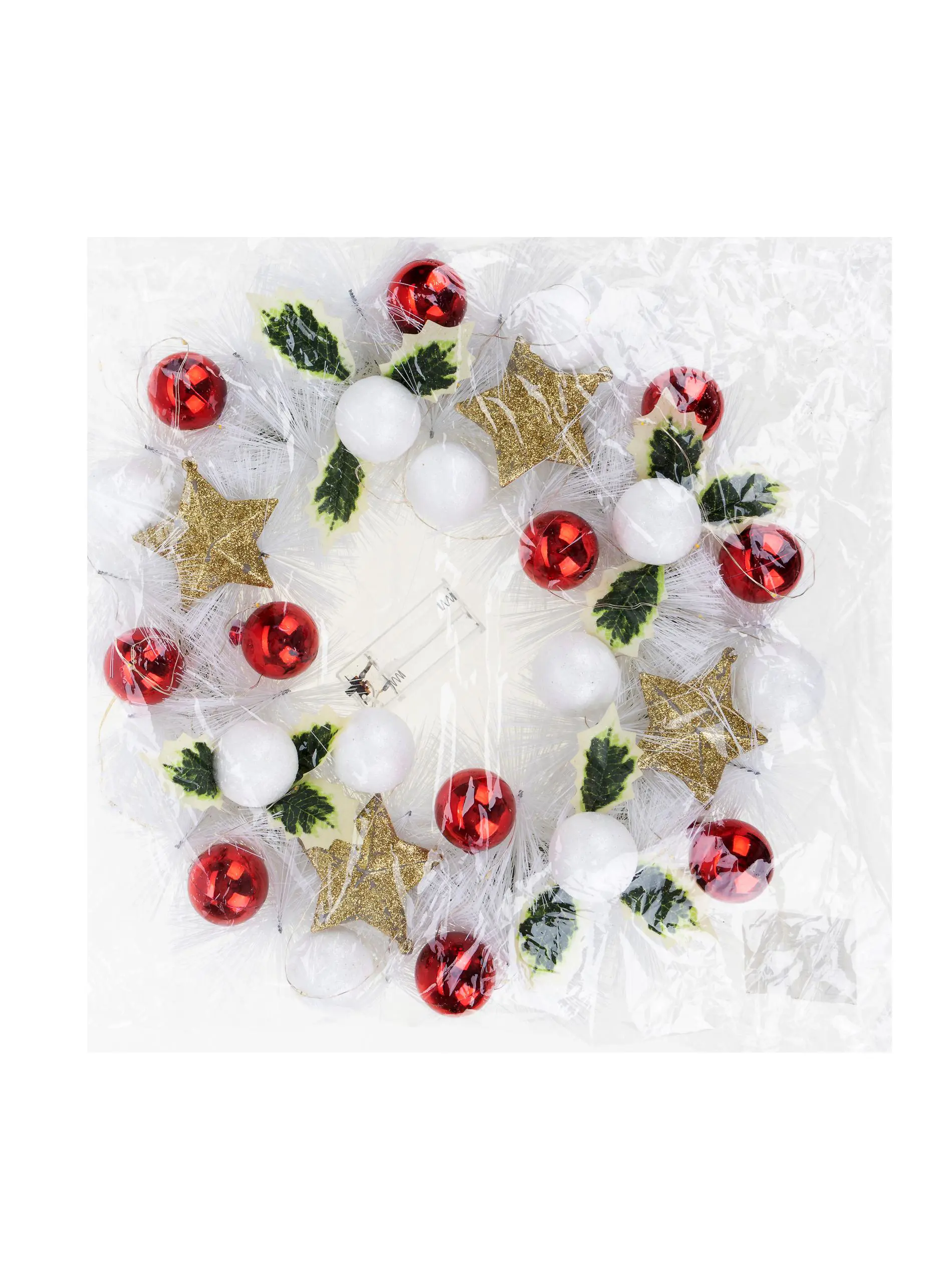 Изображение товара Рождественский венок Solmax NYG54790 с подсветкой ø 40 см с декором