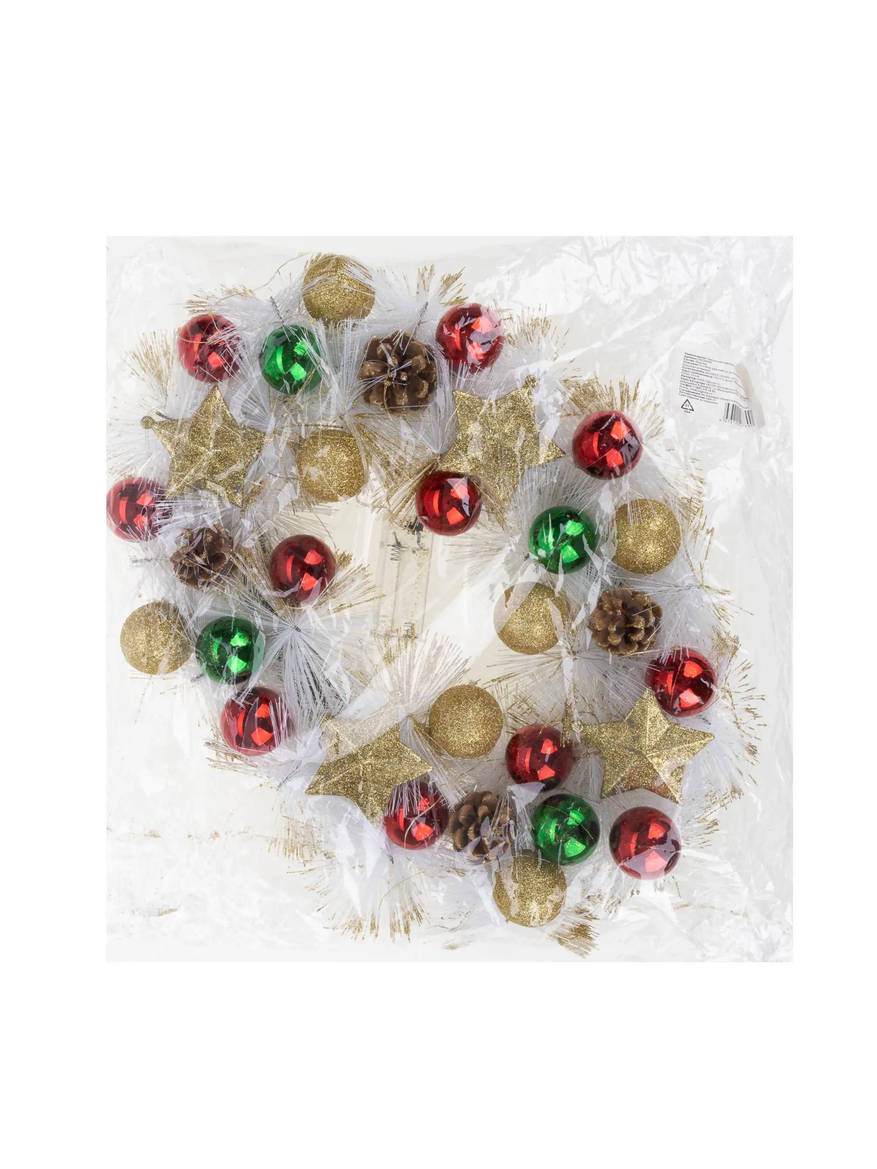 Изображение товара Рождественский венок Solmax NYG54789 с подсветкой ø 40 см с декором