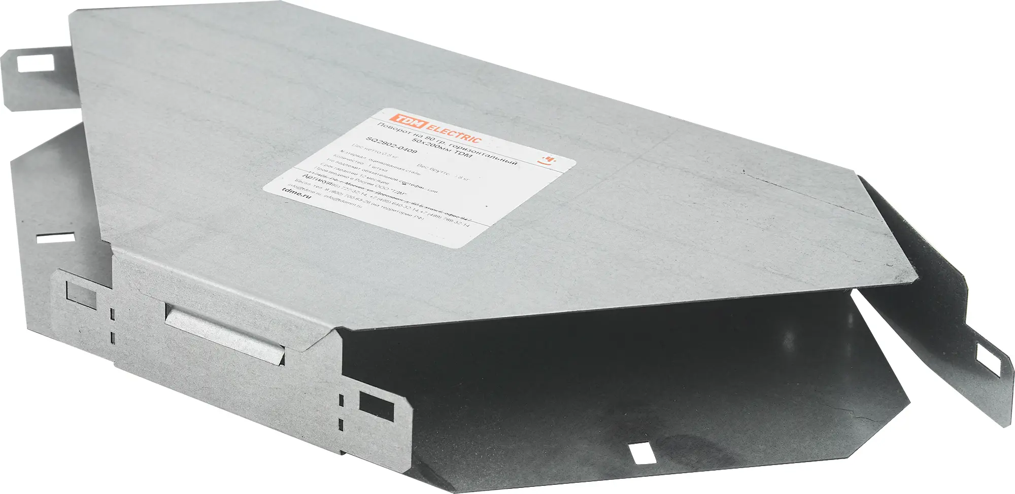 Изображение товара Поворот для кабель-канала горизонтальный TDM Electric 200x50 мм серый